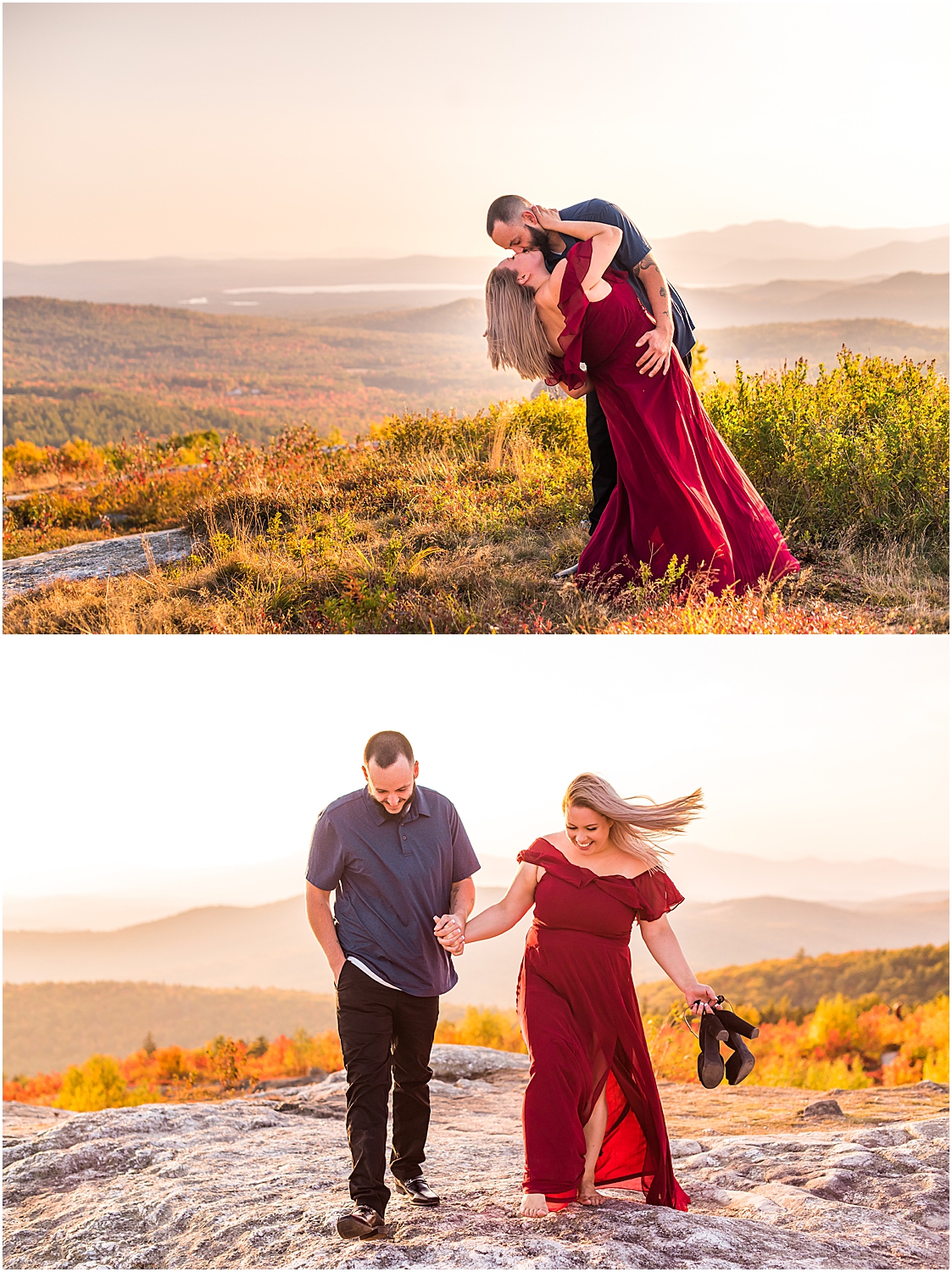 mountaintop engagement session in new hampshire