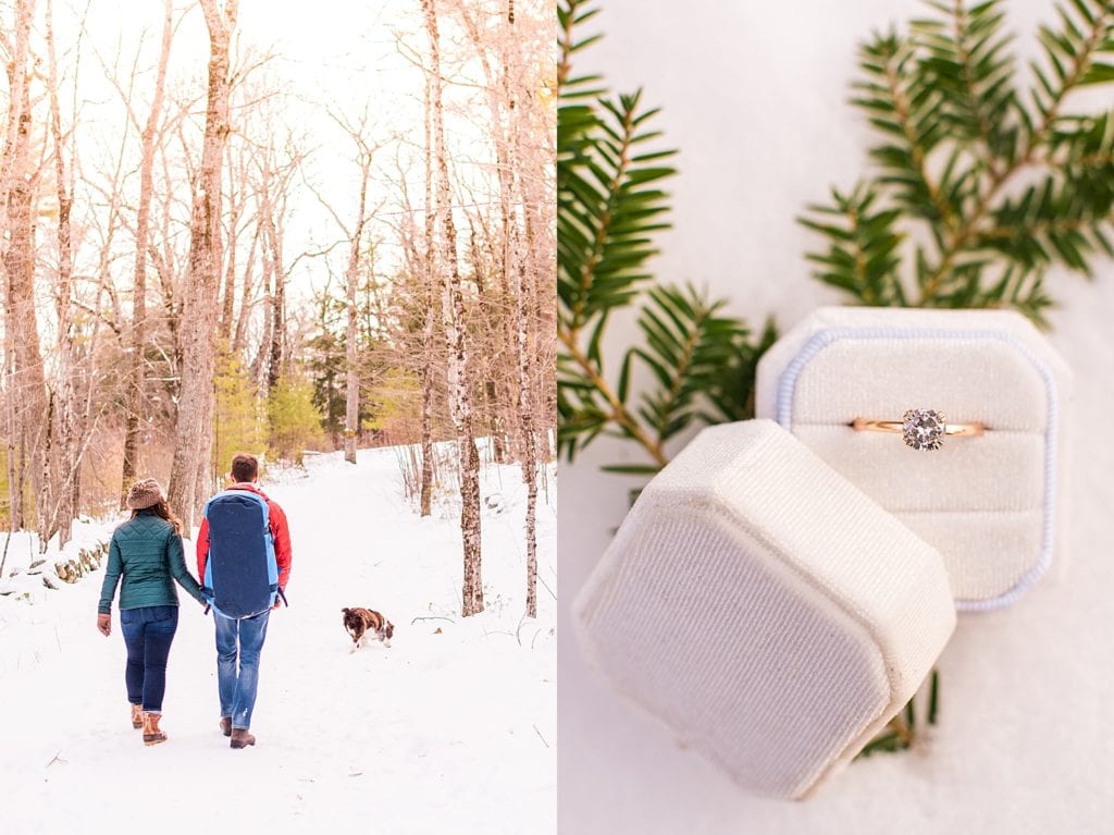 wintertime engagement session