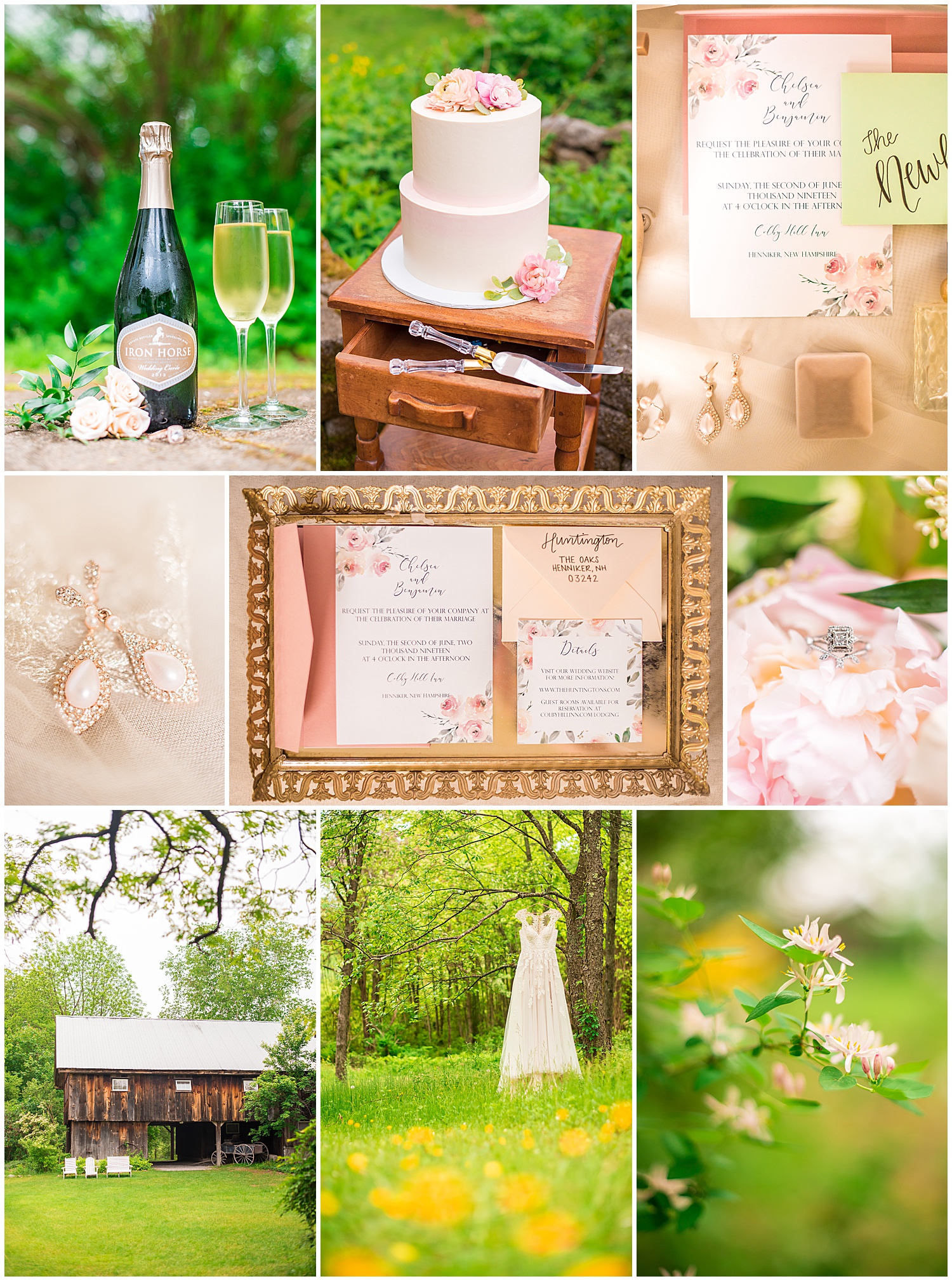 blush and green wedding details