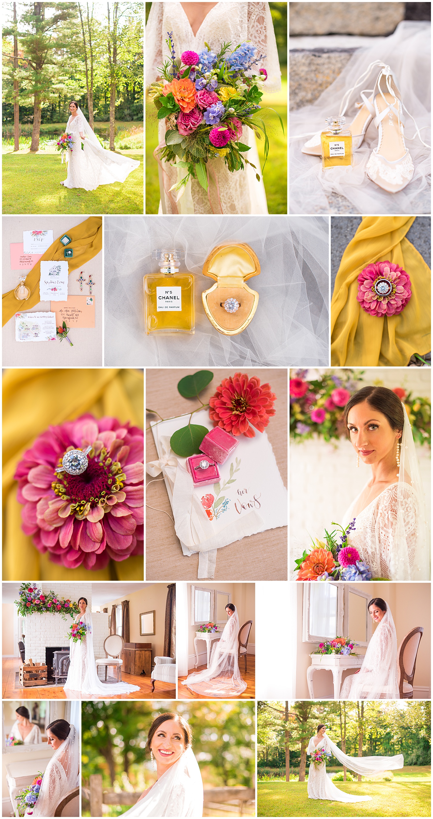 BRIDAL DETAILS FROM A COLORFUL STYLED SHOOT AT ALLROSE FARM