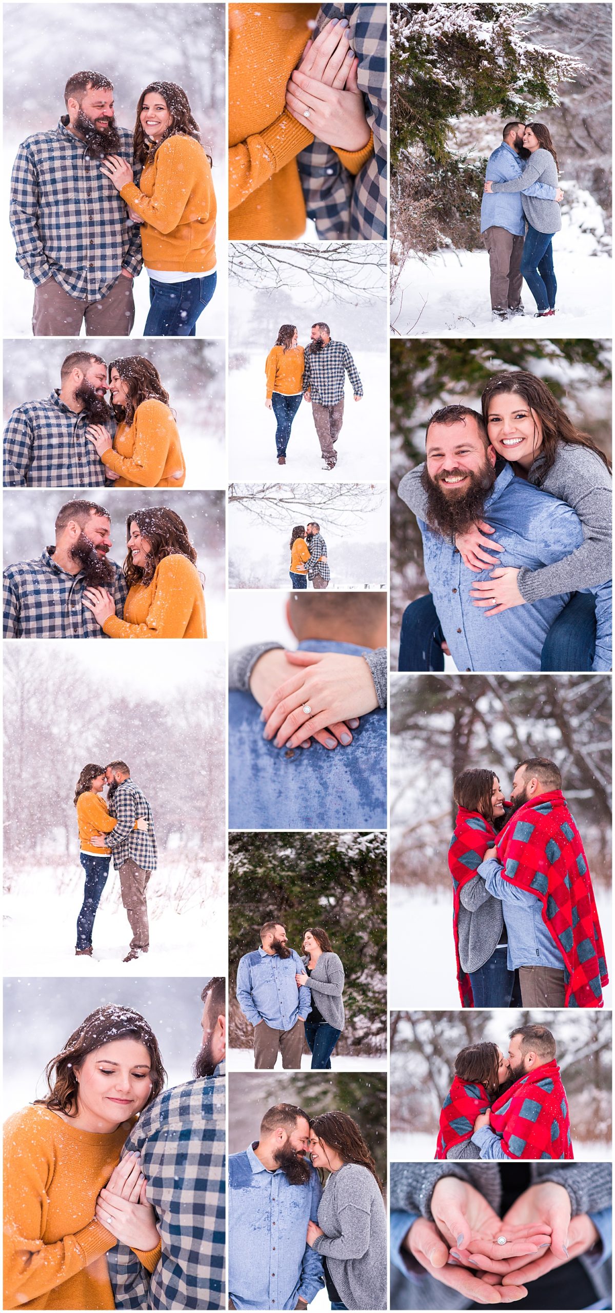 winter wonderland engagement session in new hampshire