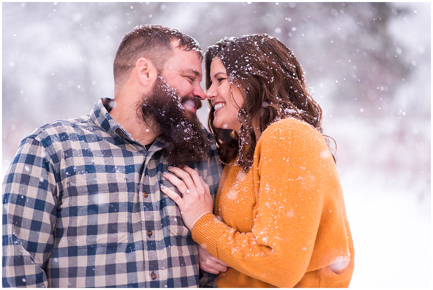 winter wonderland engagement session in new hampshire