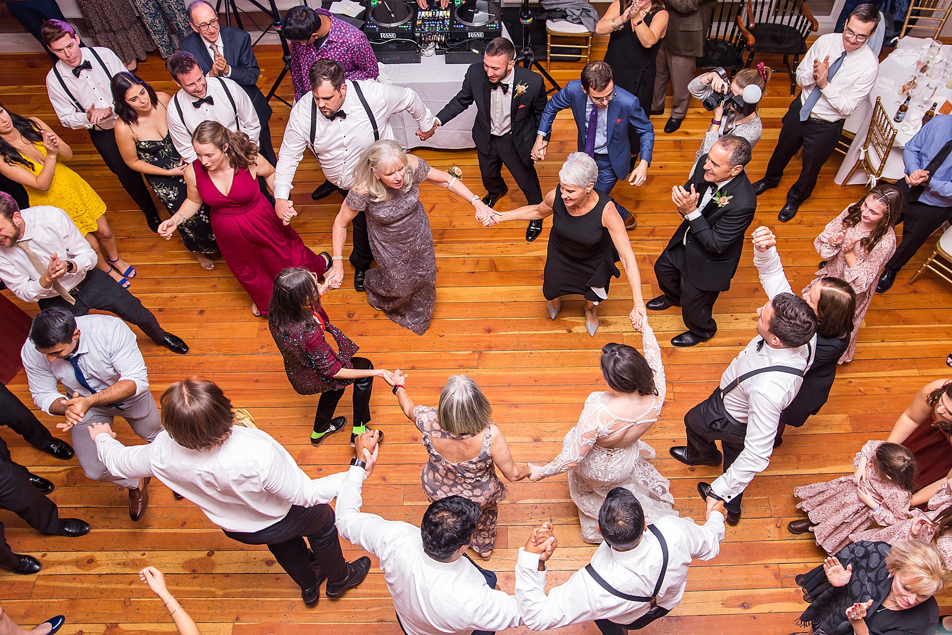 wedding guests dance the night away at MA fall wedding