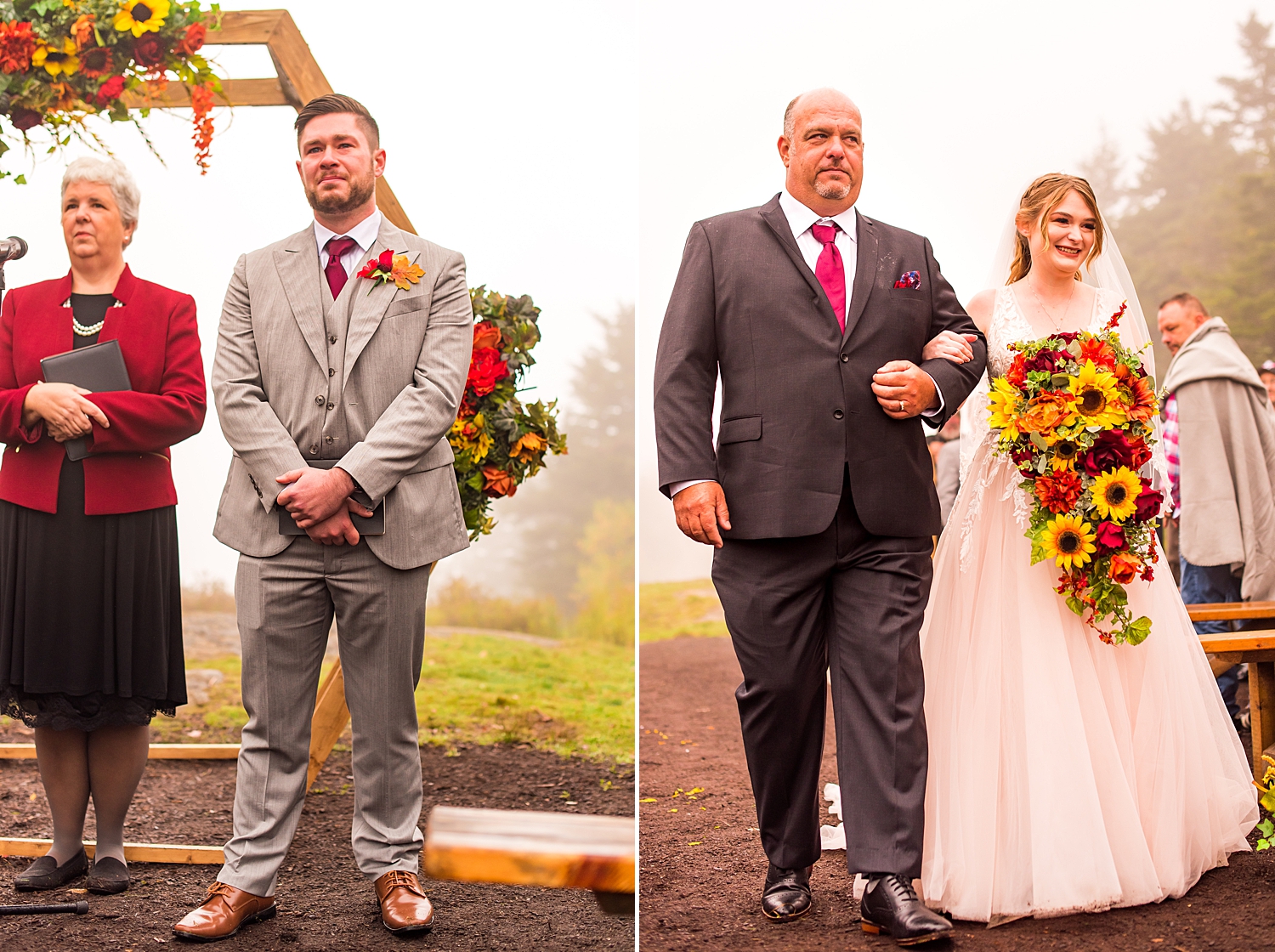 groom tears up as he sees future wife walking down the aisle with dad