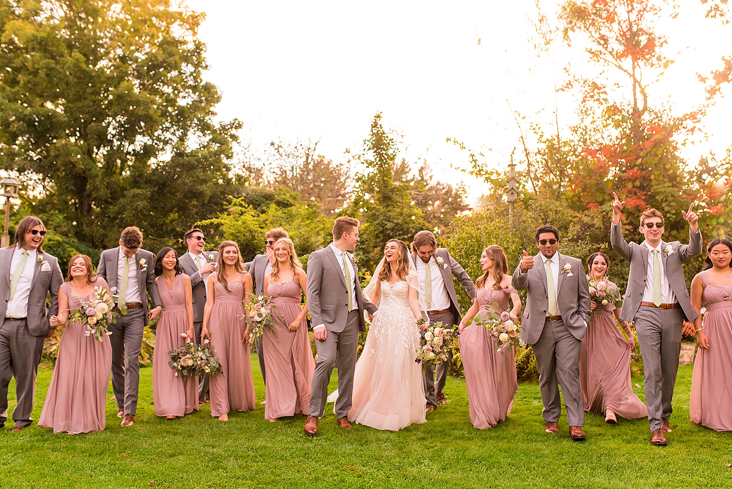 bridal party at Mile Away wedding Venue in New Hampshire