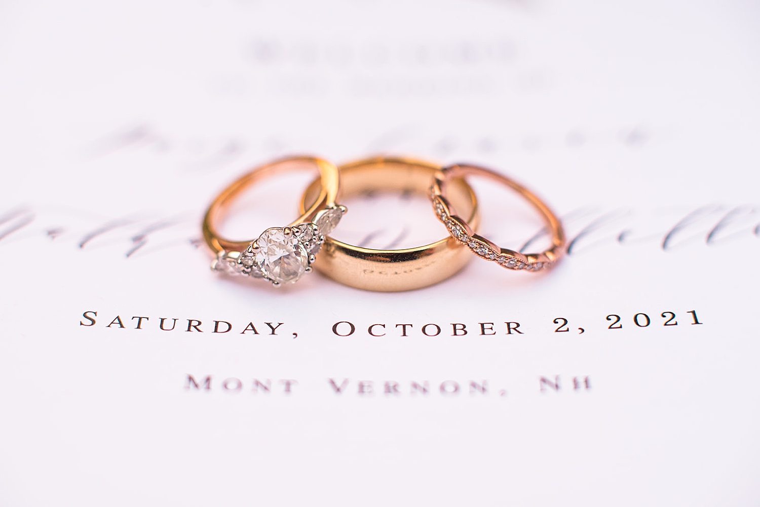 wedding rings from NH Mile Away Wedding
