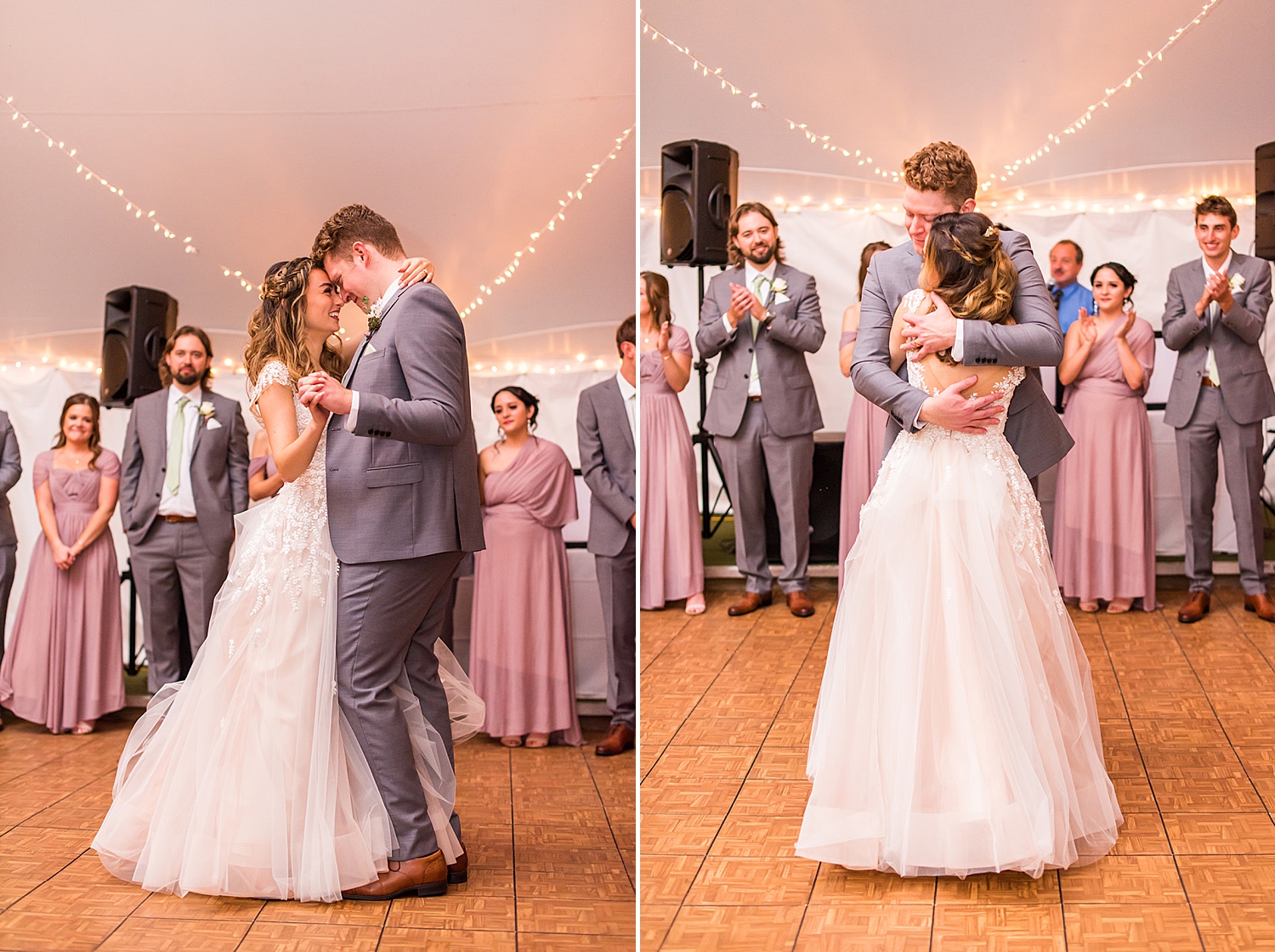 couple share first dance as husband + wife