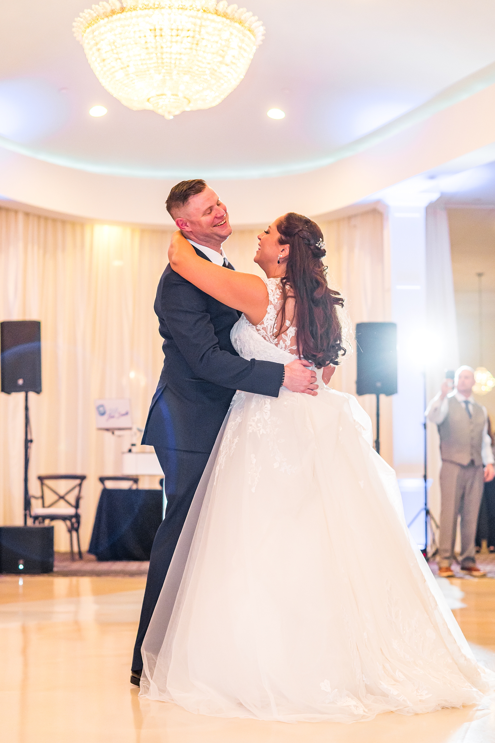 newlyweds share first dance together as husband and wife