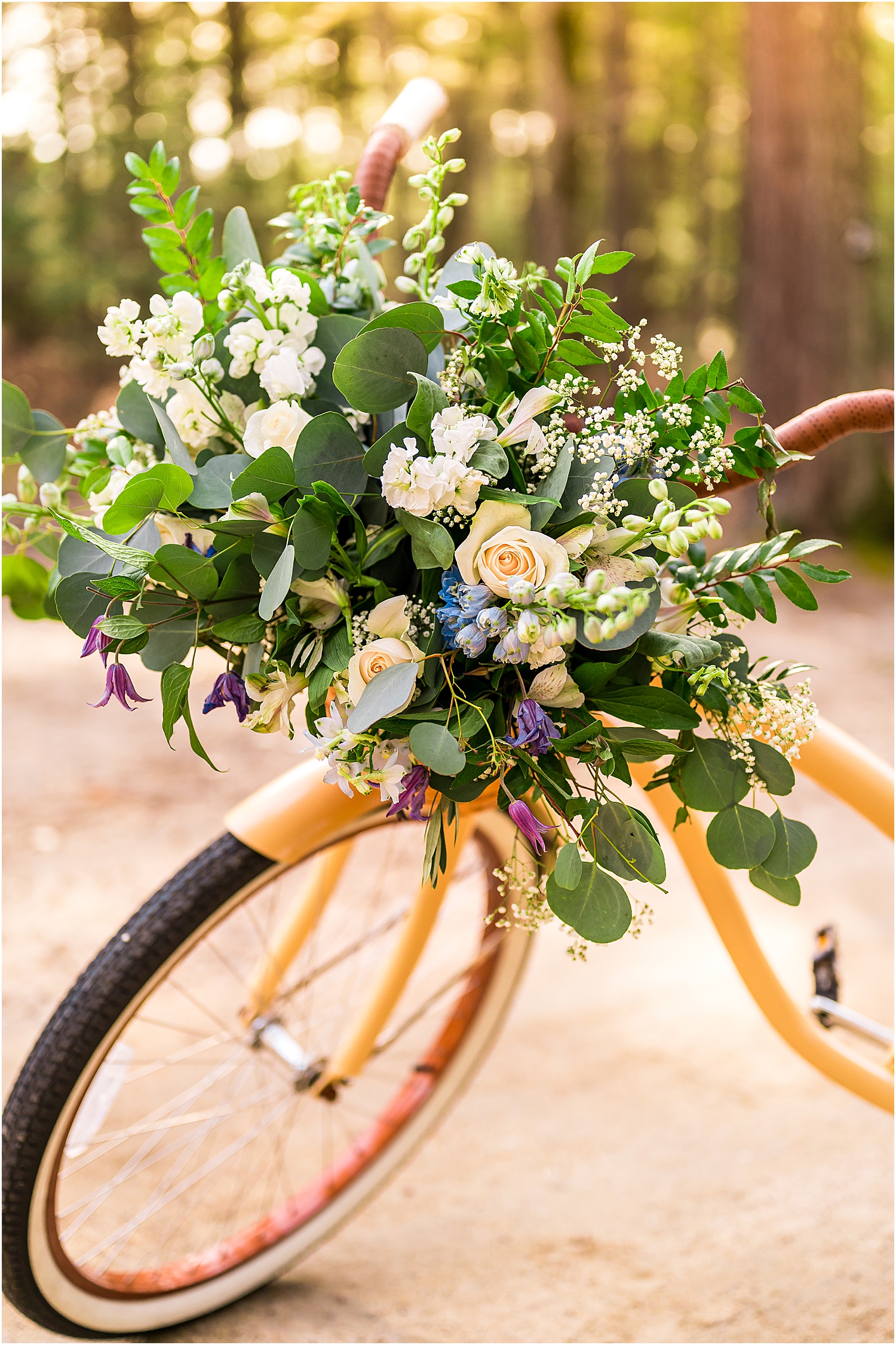 floral installation on bike