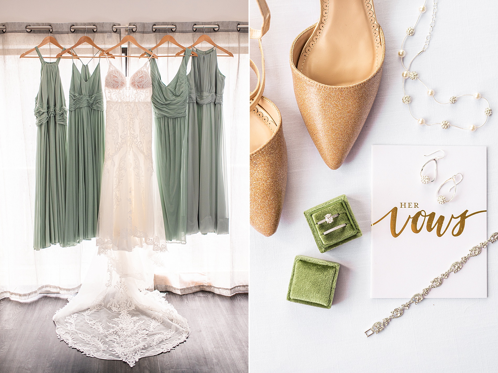 wedding dress, bridesmaids dresses, and wedding details from Wedgewood Granite Rose Wedding