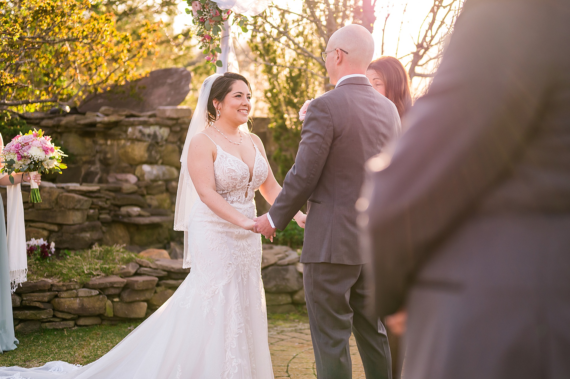 outdoor wedding ceremony at Wedgewood Granite Rose in Hampstead, NH
