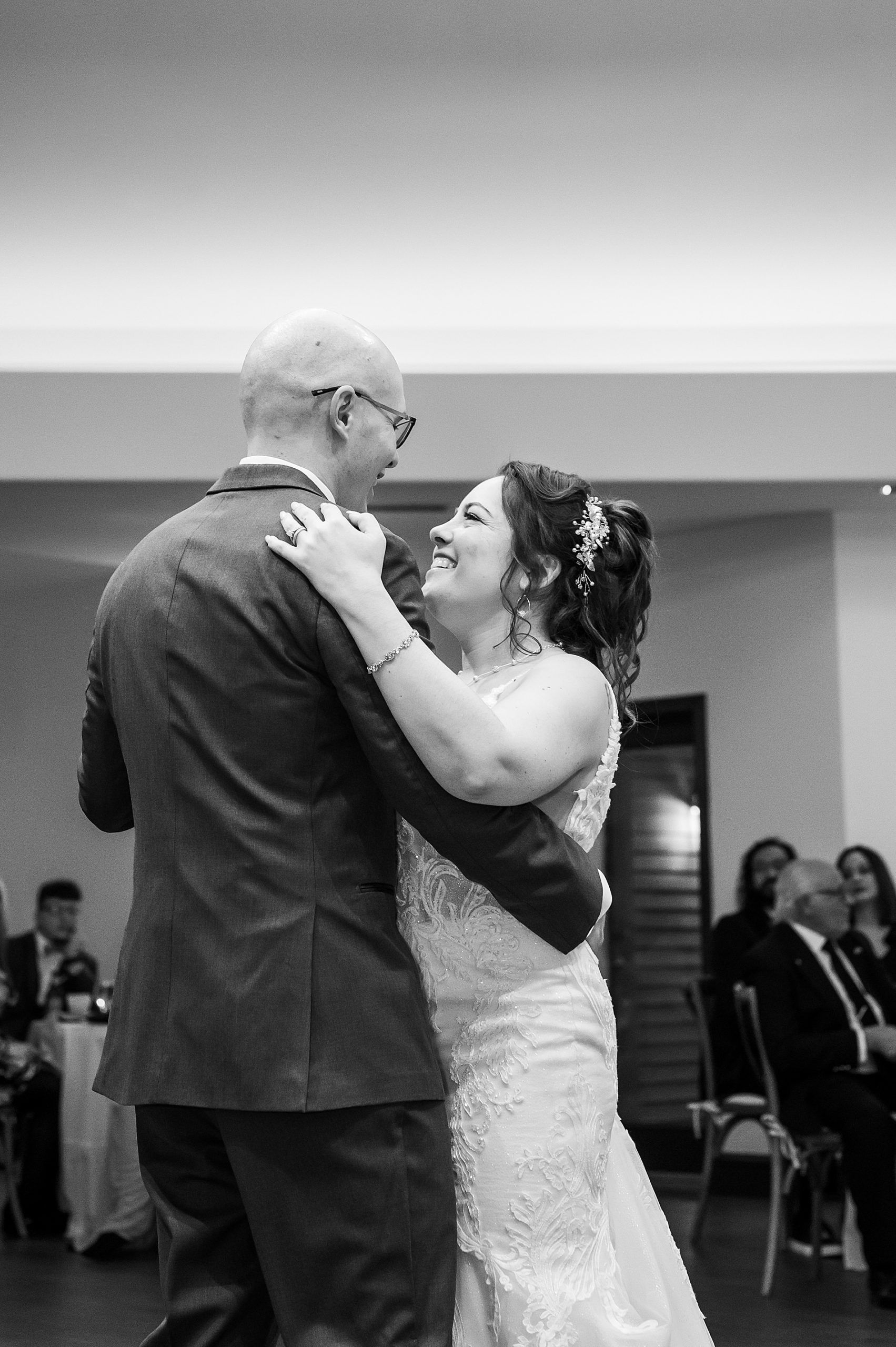 Southern NH Wedding photographer captures newlyweds sharing first dance