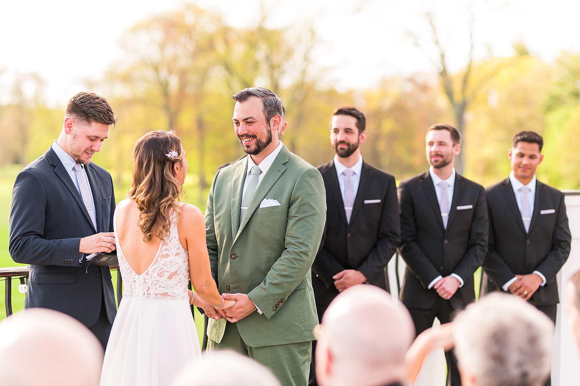 outdoor wedding ceremony at Manchester Country Club