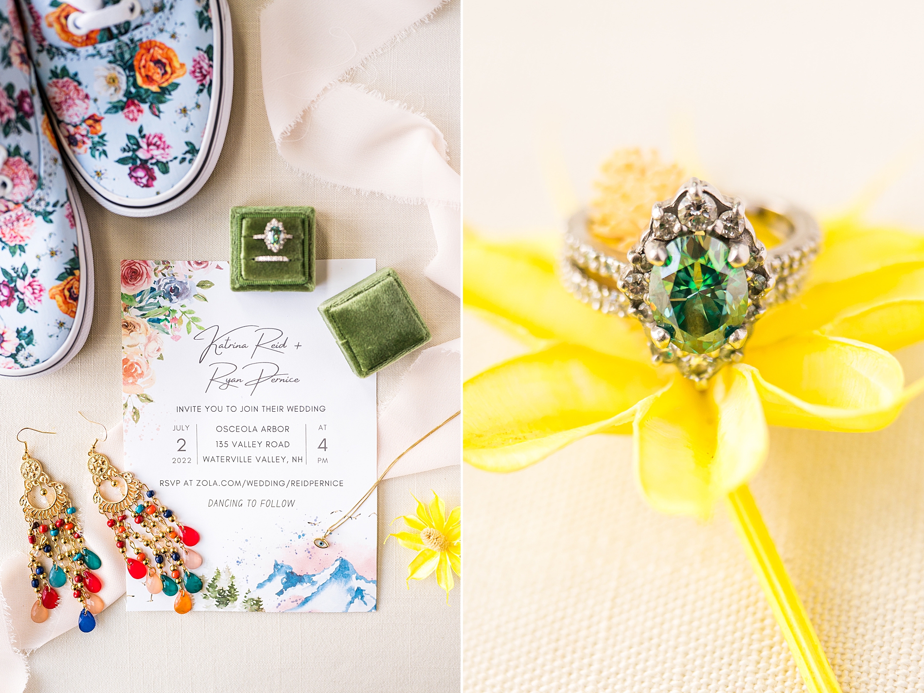 Bright + Colorful NH Summer Wedding details at Waterville Valley Resort
