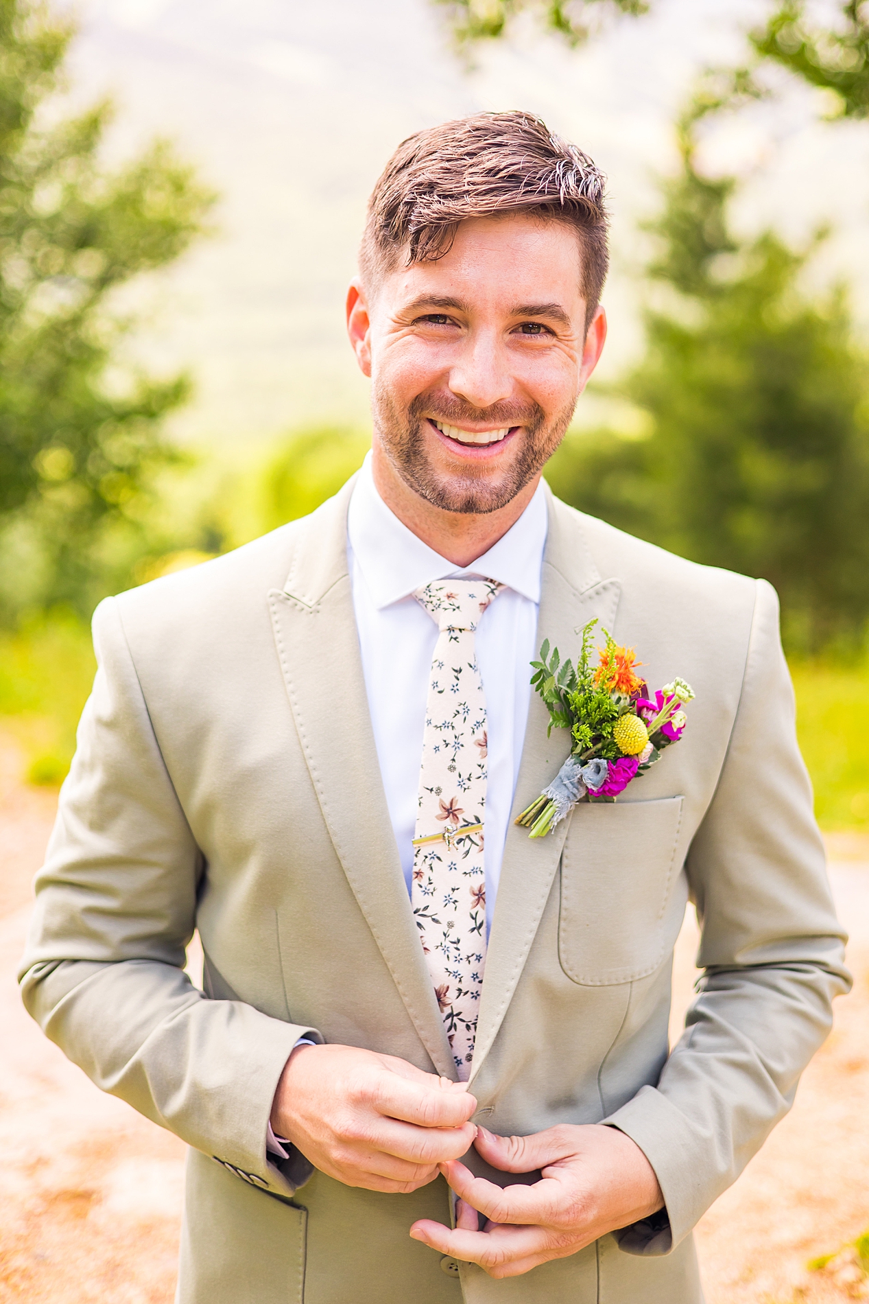 groom portraits from bright + Colorful NH Summer wedding