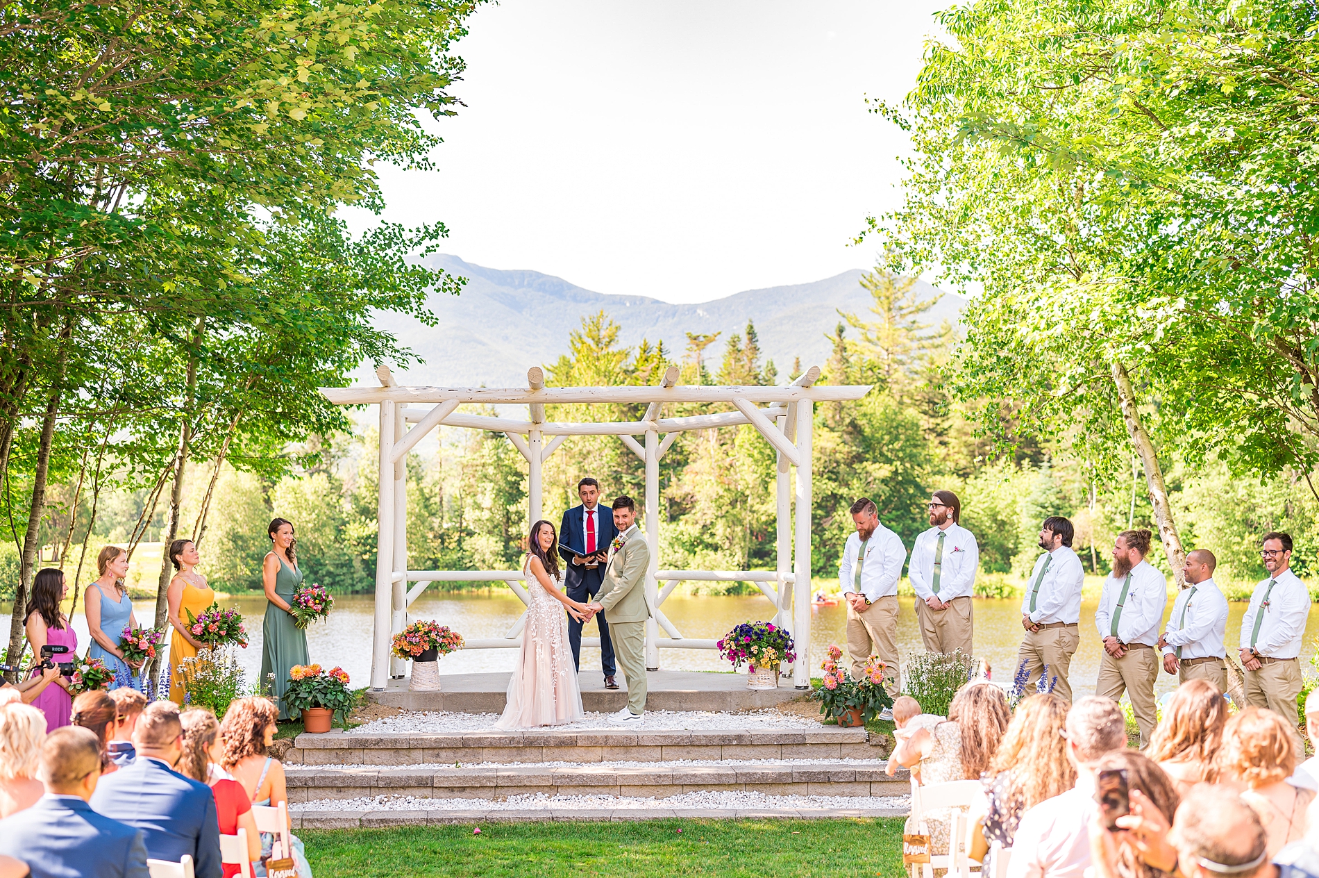 gorgeous New Hampshire outdoor wedding ceremony at Waterville Valley Resort