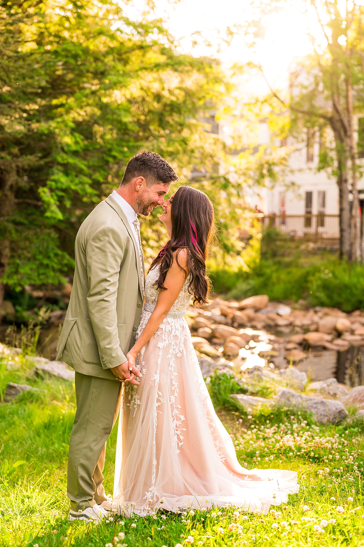 wedding portraits during the golden hour in New Hampshire
