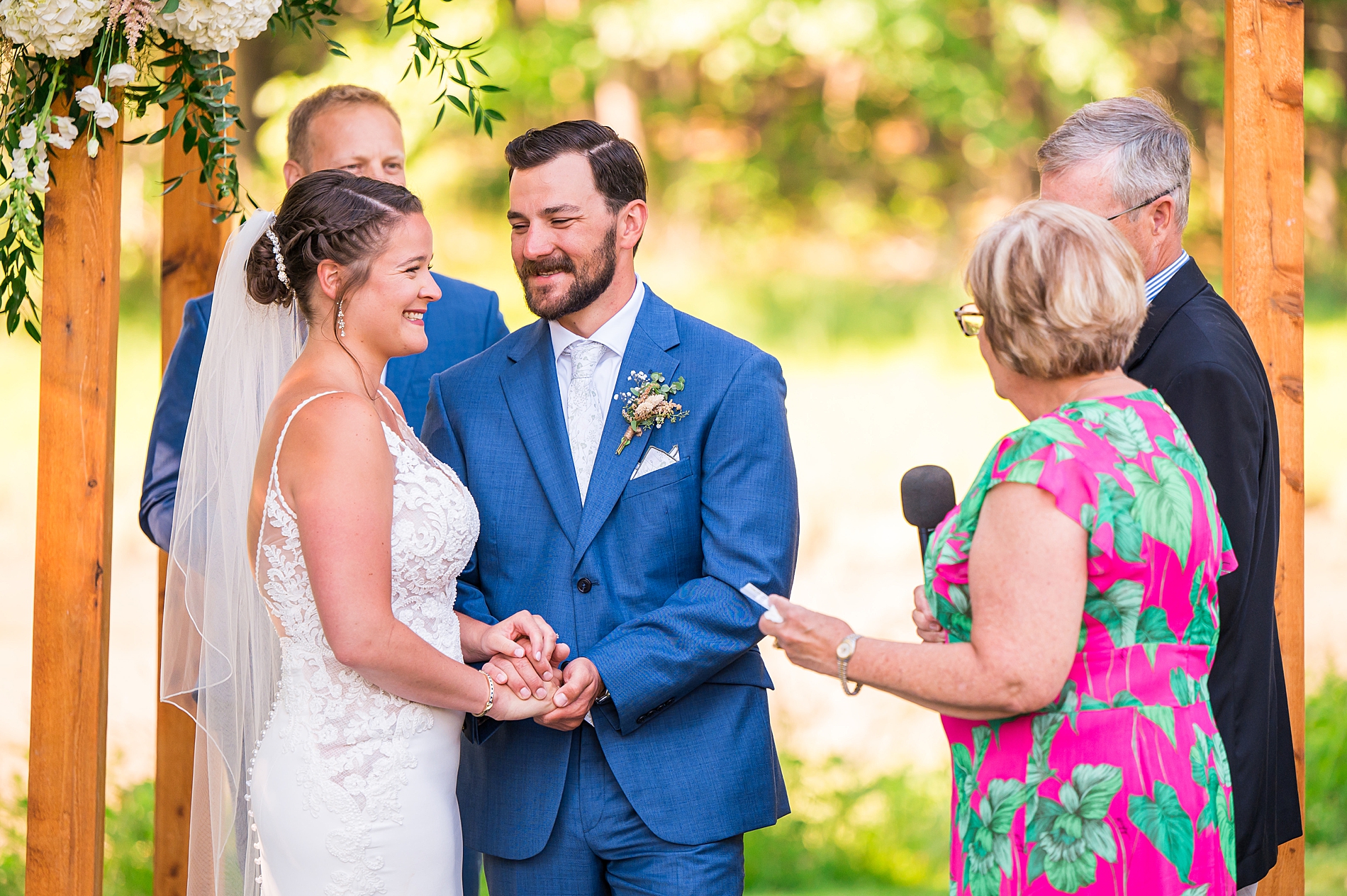 marriage ceremony from Timeless Sunset Beach Wedding in Kennebunkport, ME
