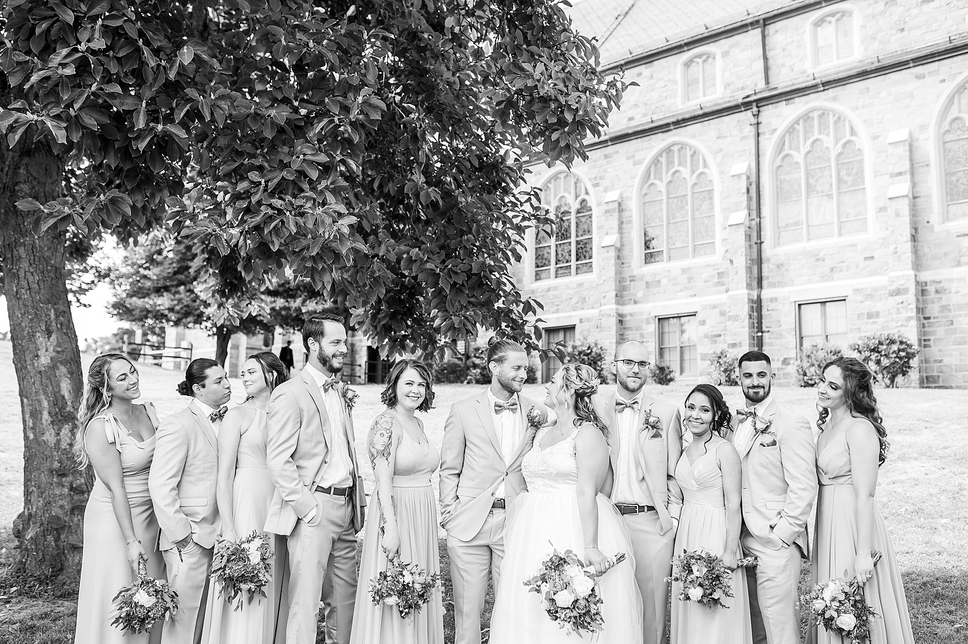 bridal party portraits from Garden Inspired Connecticut Wedding