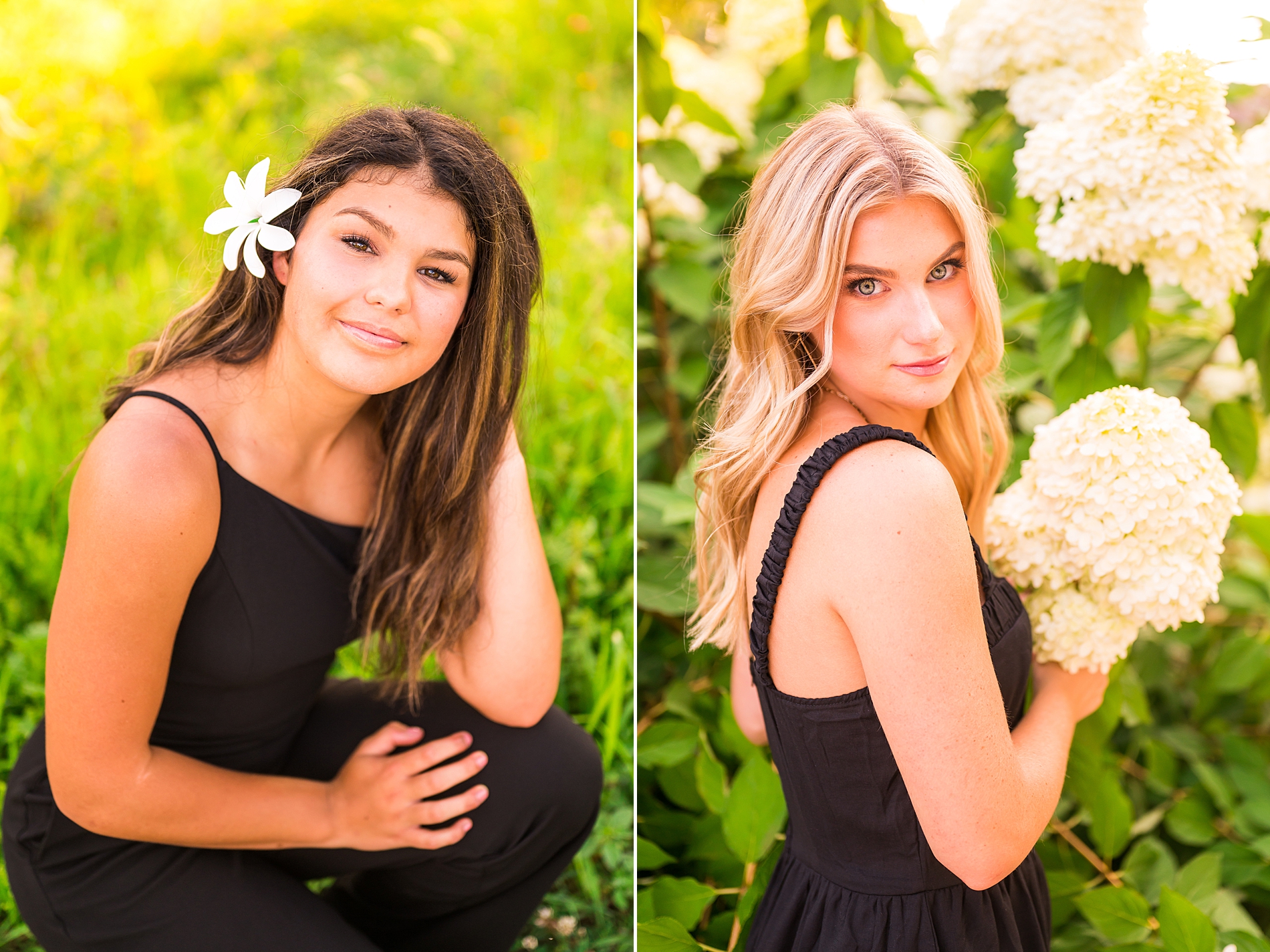 senior girls in black outfits during NH Summer Senior Sessions