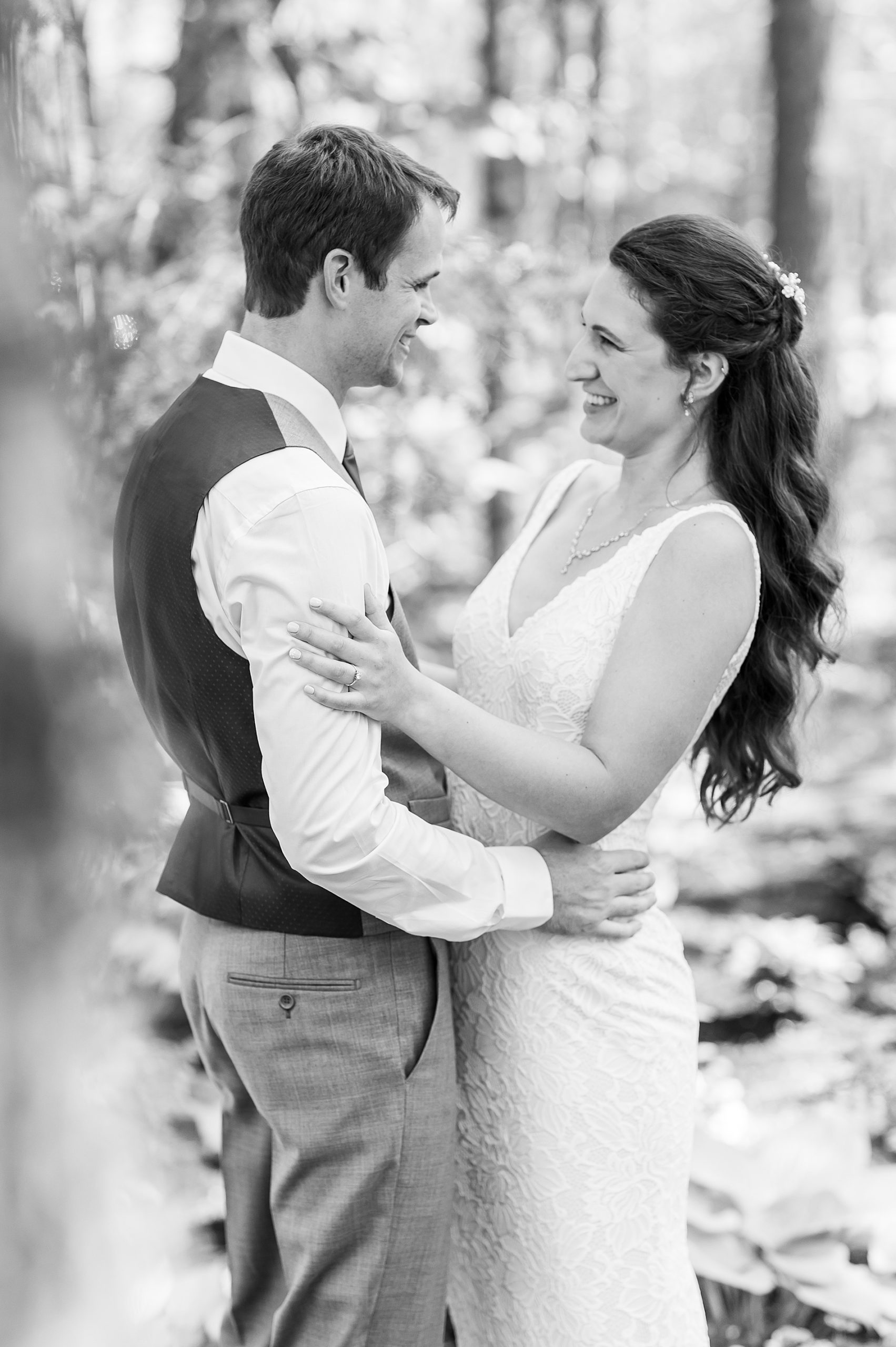 bride and groom portraits from intimate summer wedding 