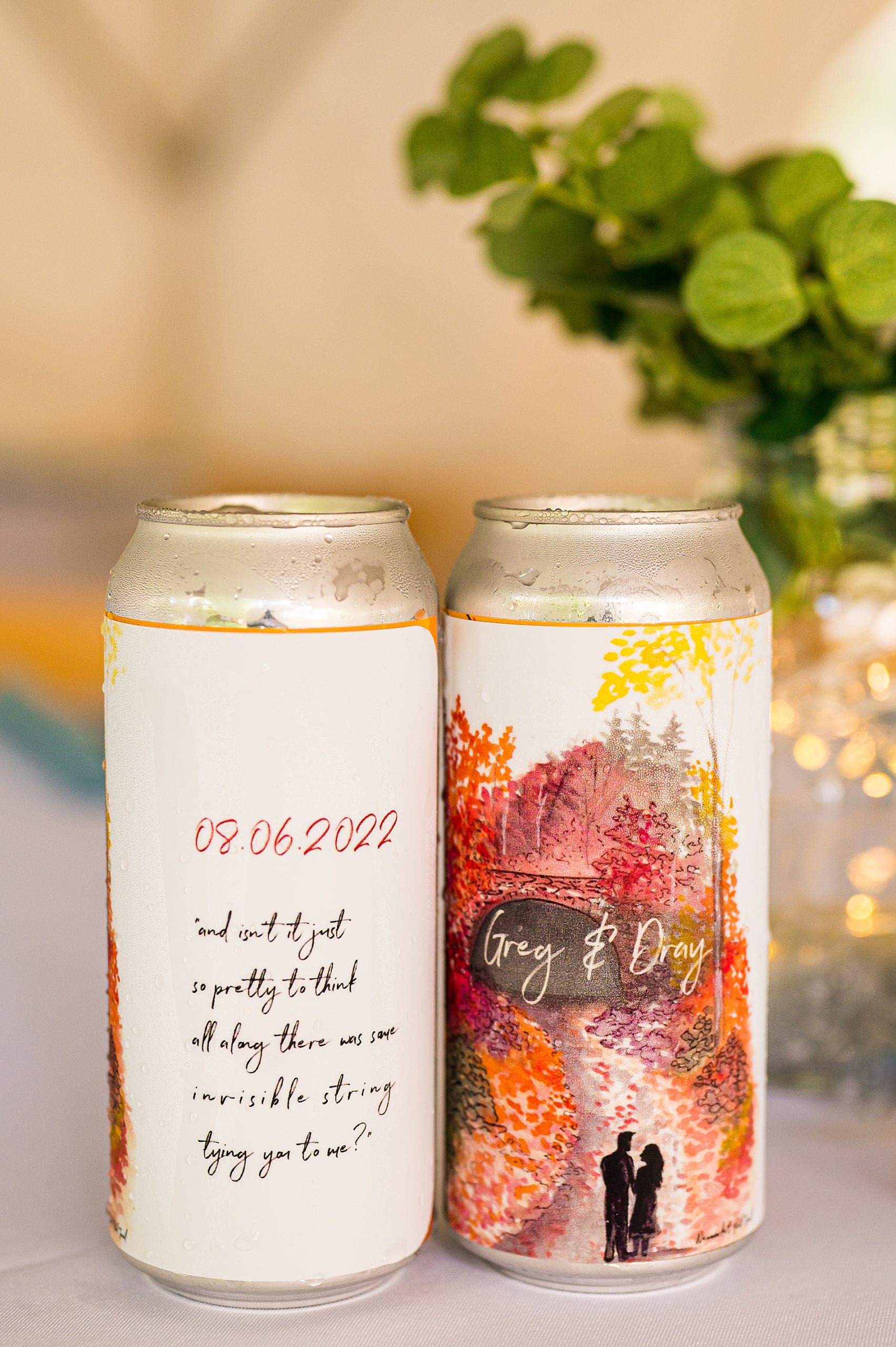 custom artwork on custom beer for wedding 