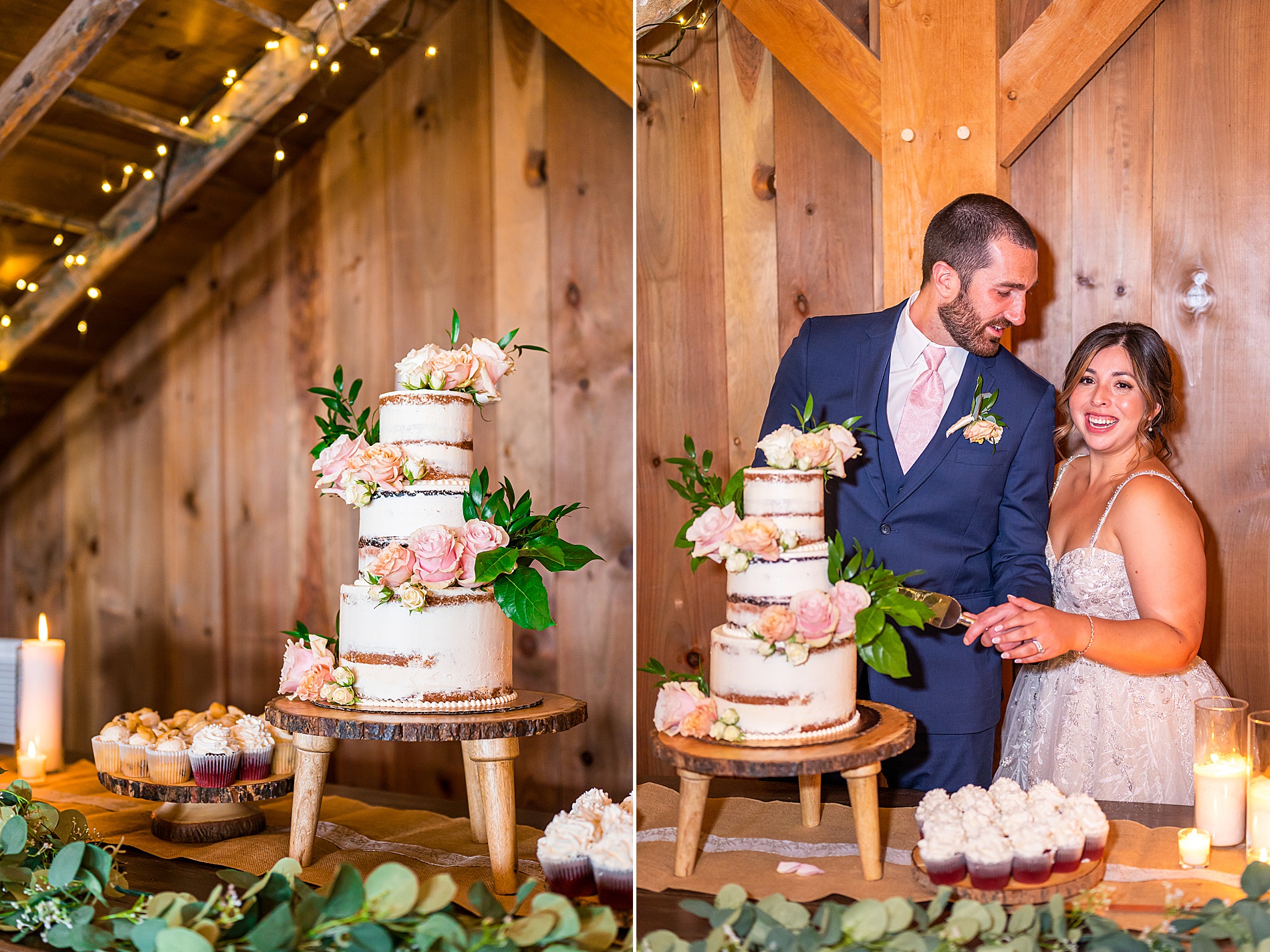 3 tier rustic themed wedding cake