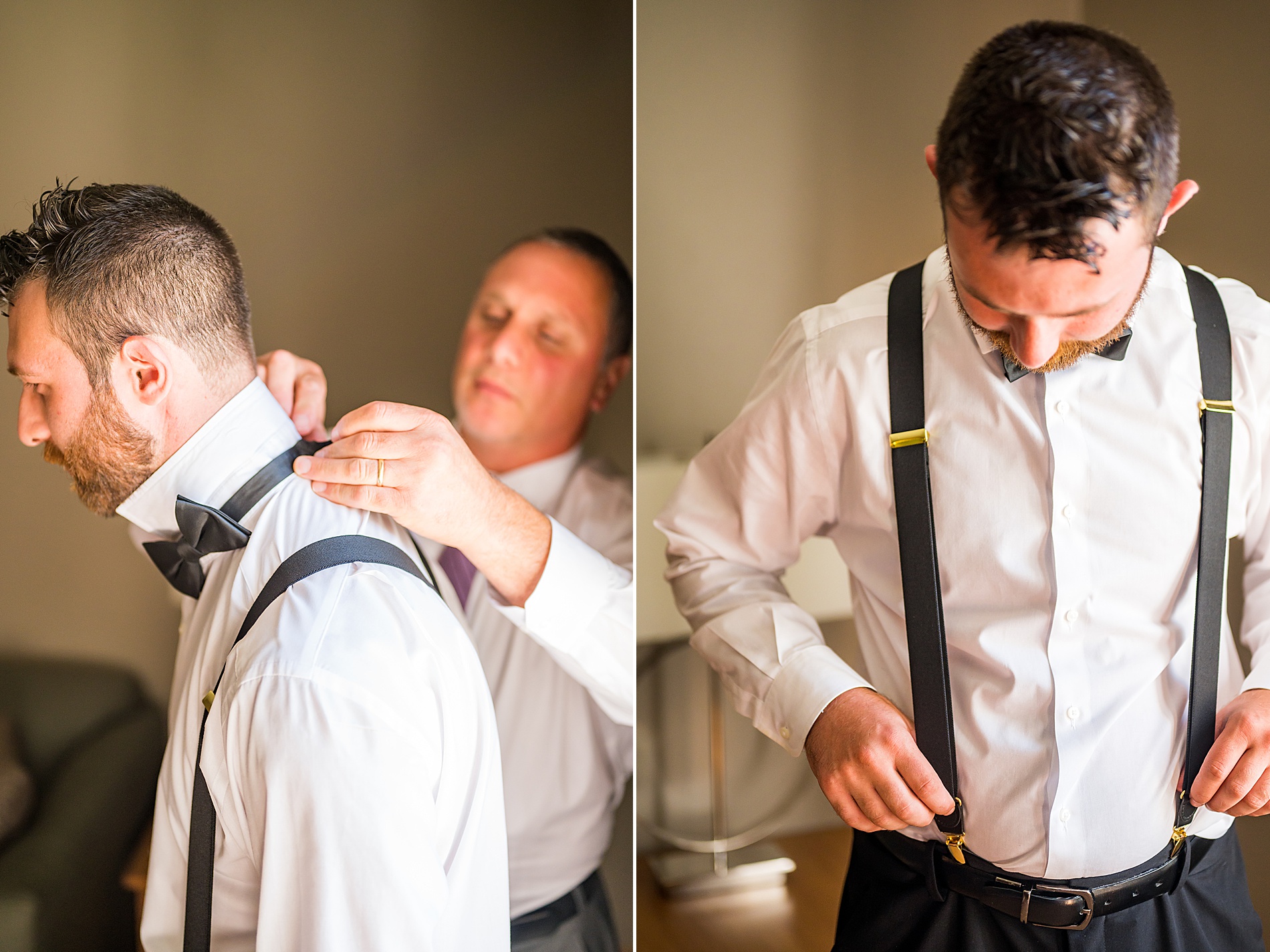 groom getting ready before Intimate Wedding in Manchester NH
