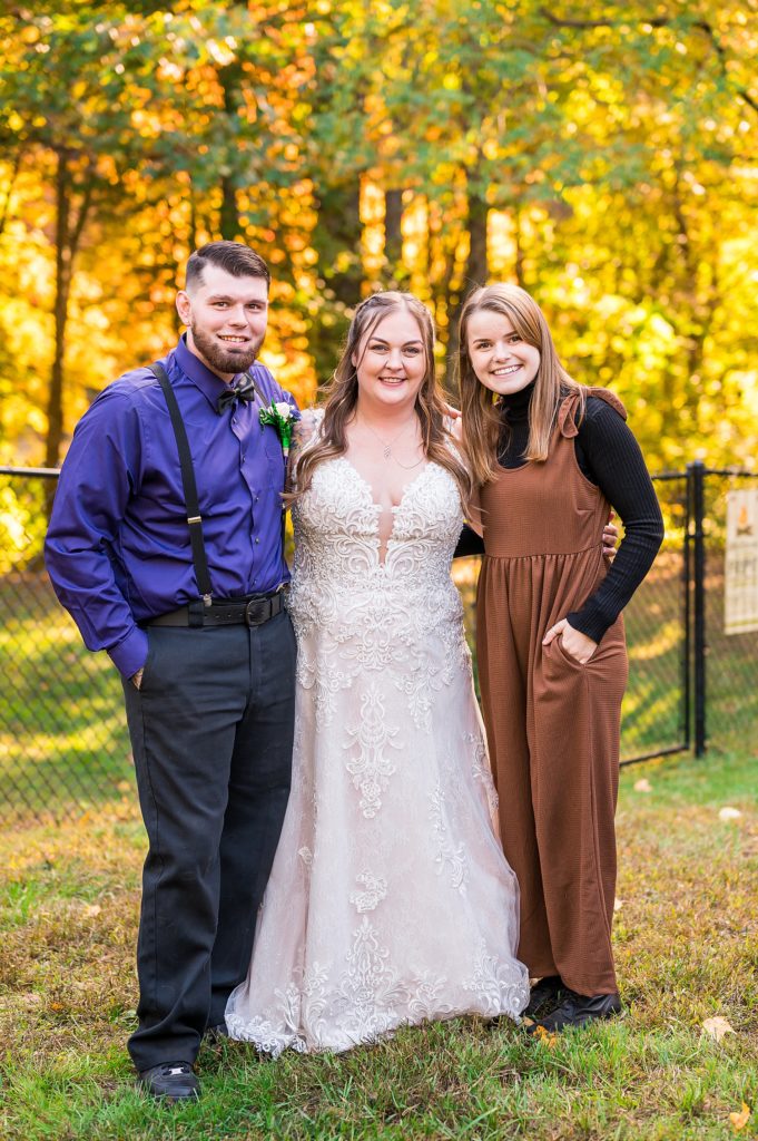 Southern NH Wedding Photographer Allison Clarke with bride and groom on fall wedding day