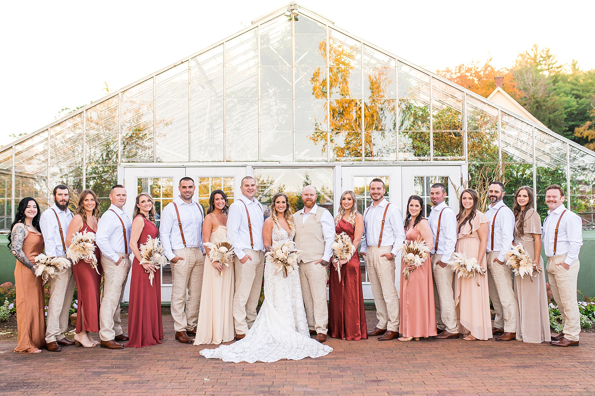Bridal party portraits from Barn on the Pemi Boho Wedding