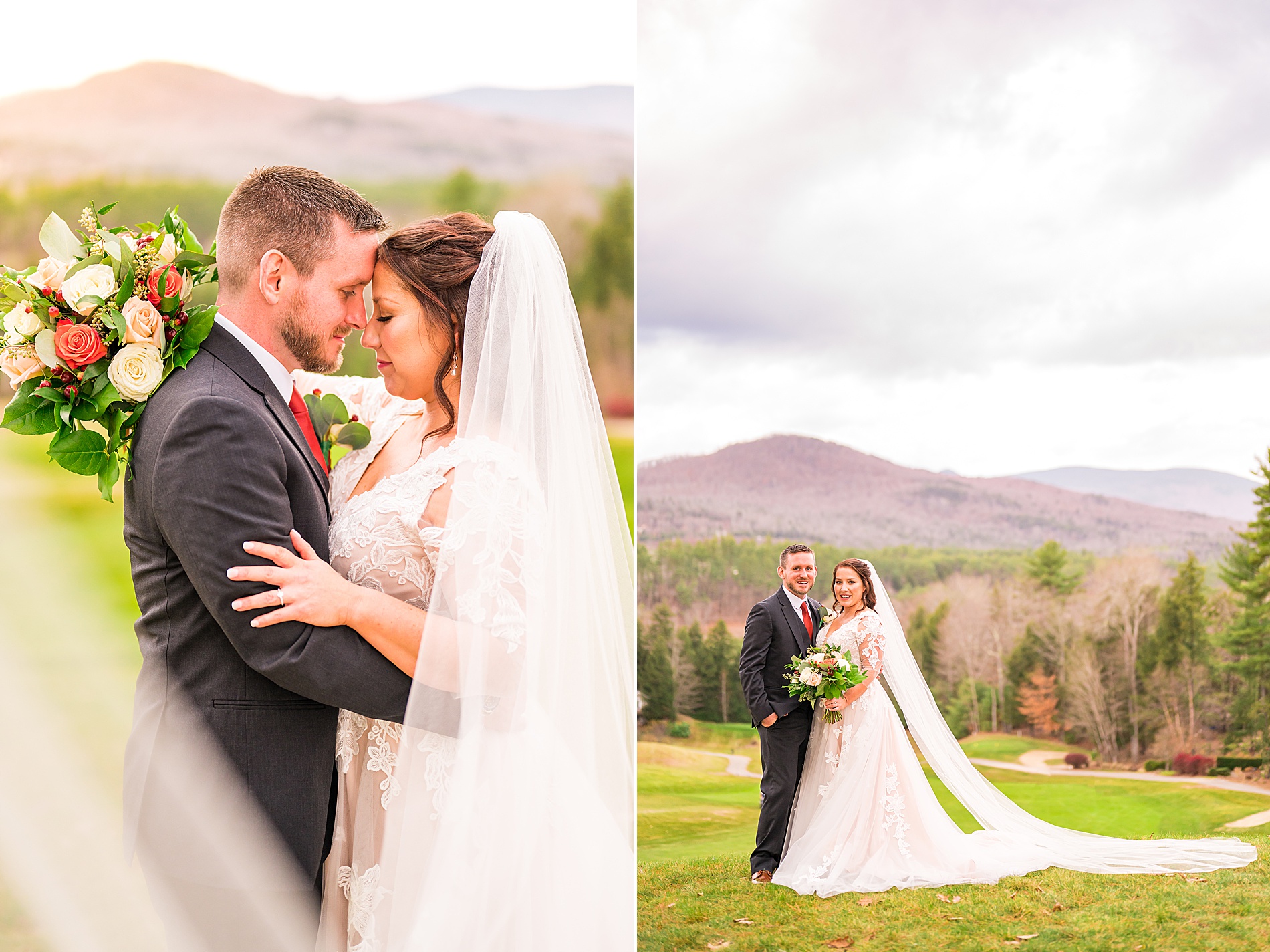 wedding portraits with the mountains in the background