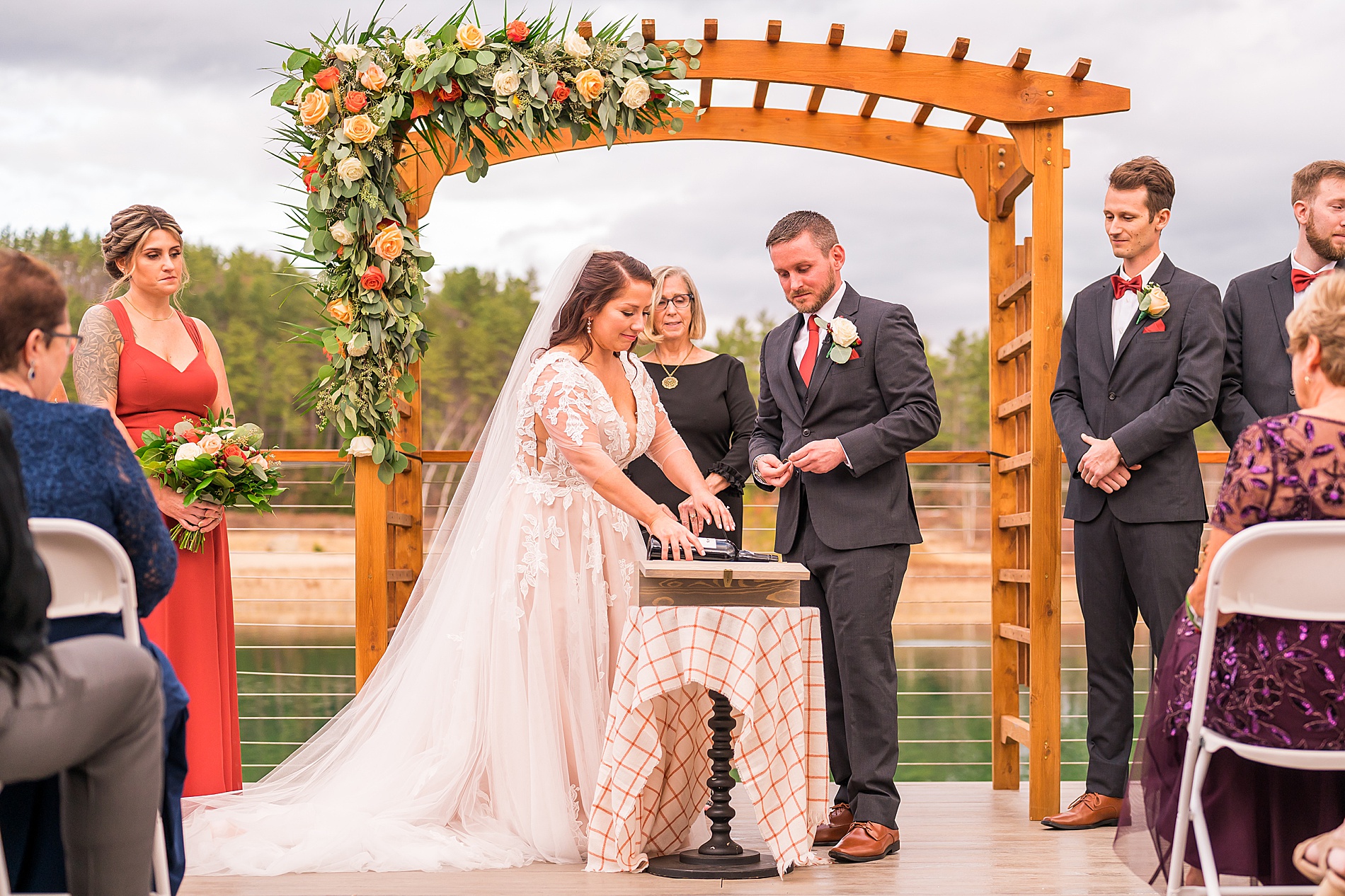 special wedding ceremony moment at Owl's Nest Resort Fall Wedding