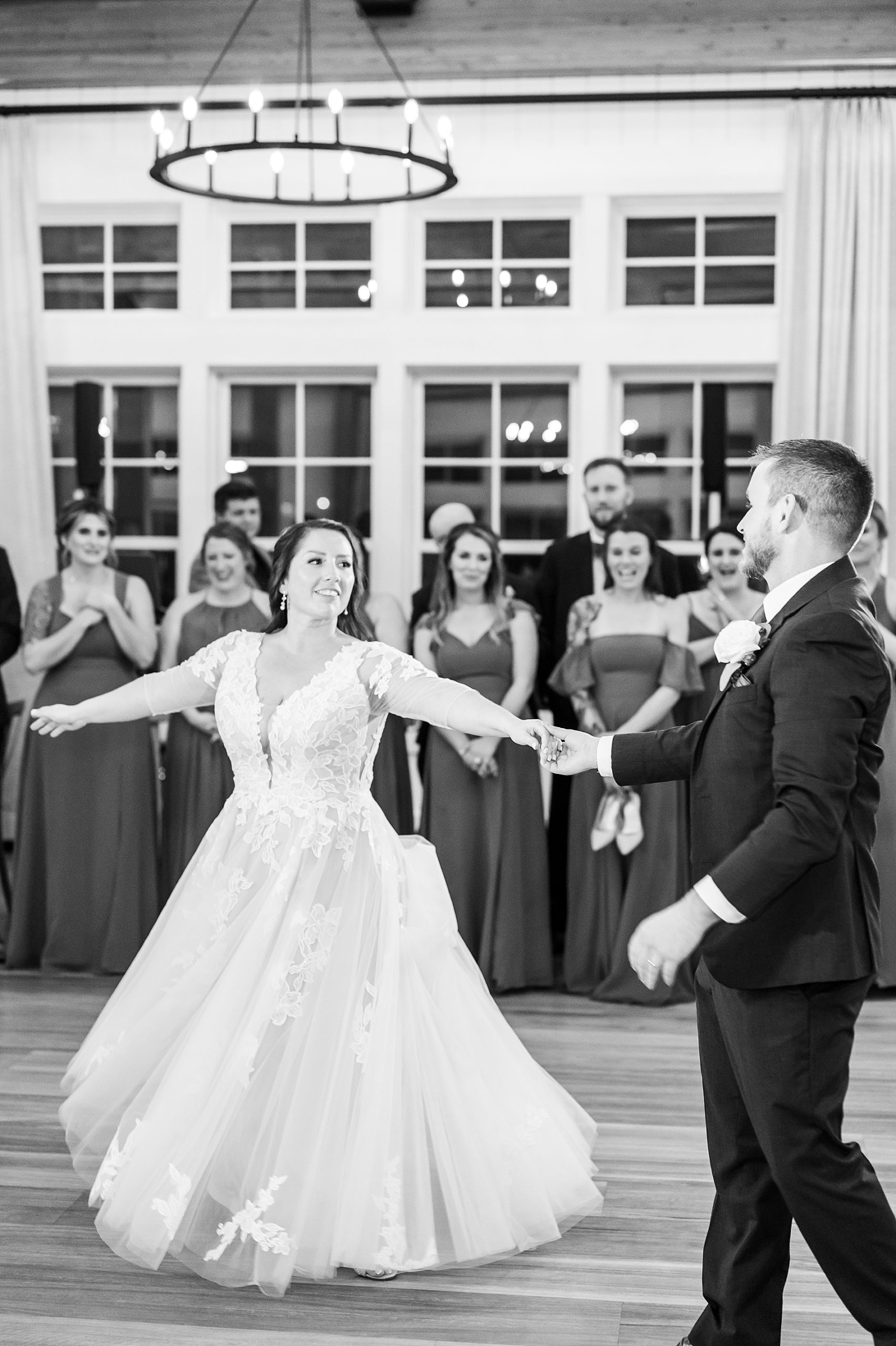 newlyweds share first dance together 
