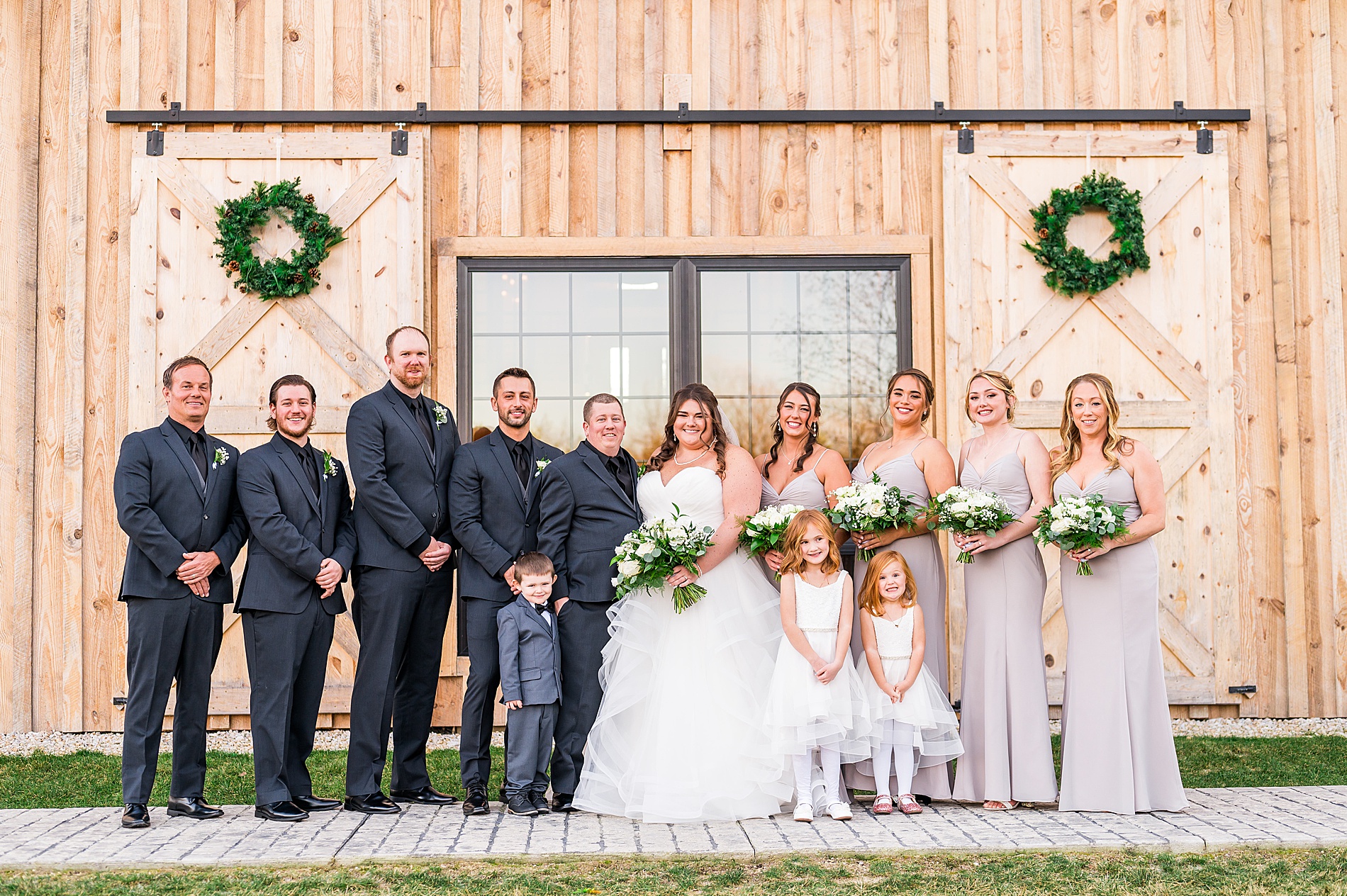 wedding party at The Barn on Bull Meadow