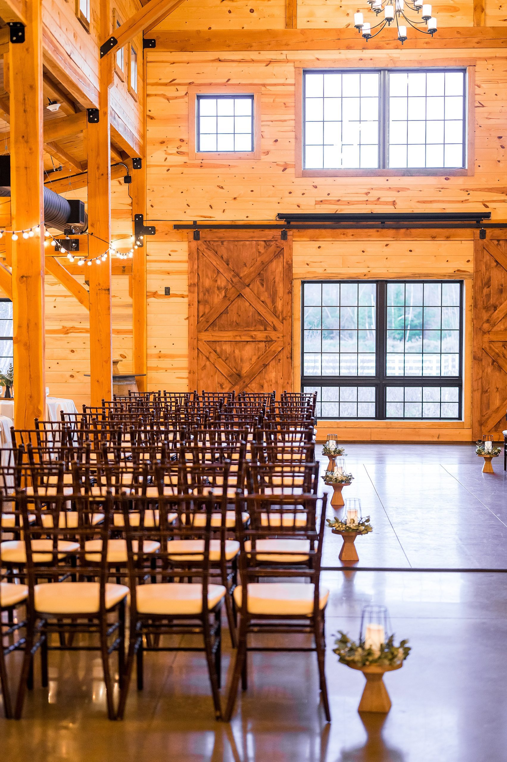 Concord New Hampshire Wedding ceremony inside The Barn on Bull Meadow
