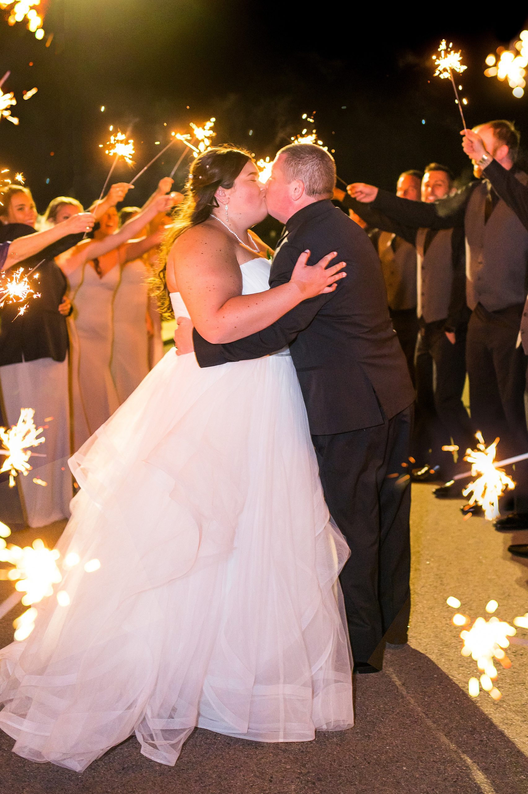 sparkler exit from Concord New Hampshire Wedding at The Barn on Bull Meadow