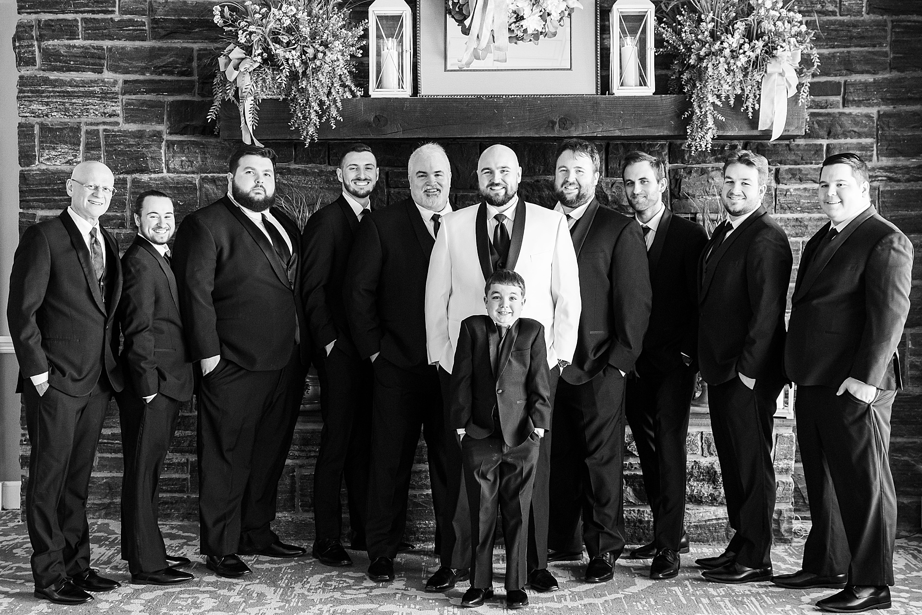 groom and groomsmen from Classic Winter Wedding at Sky Meadow Country Club