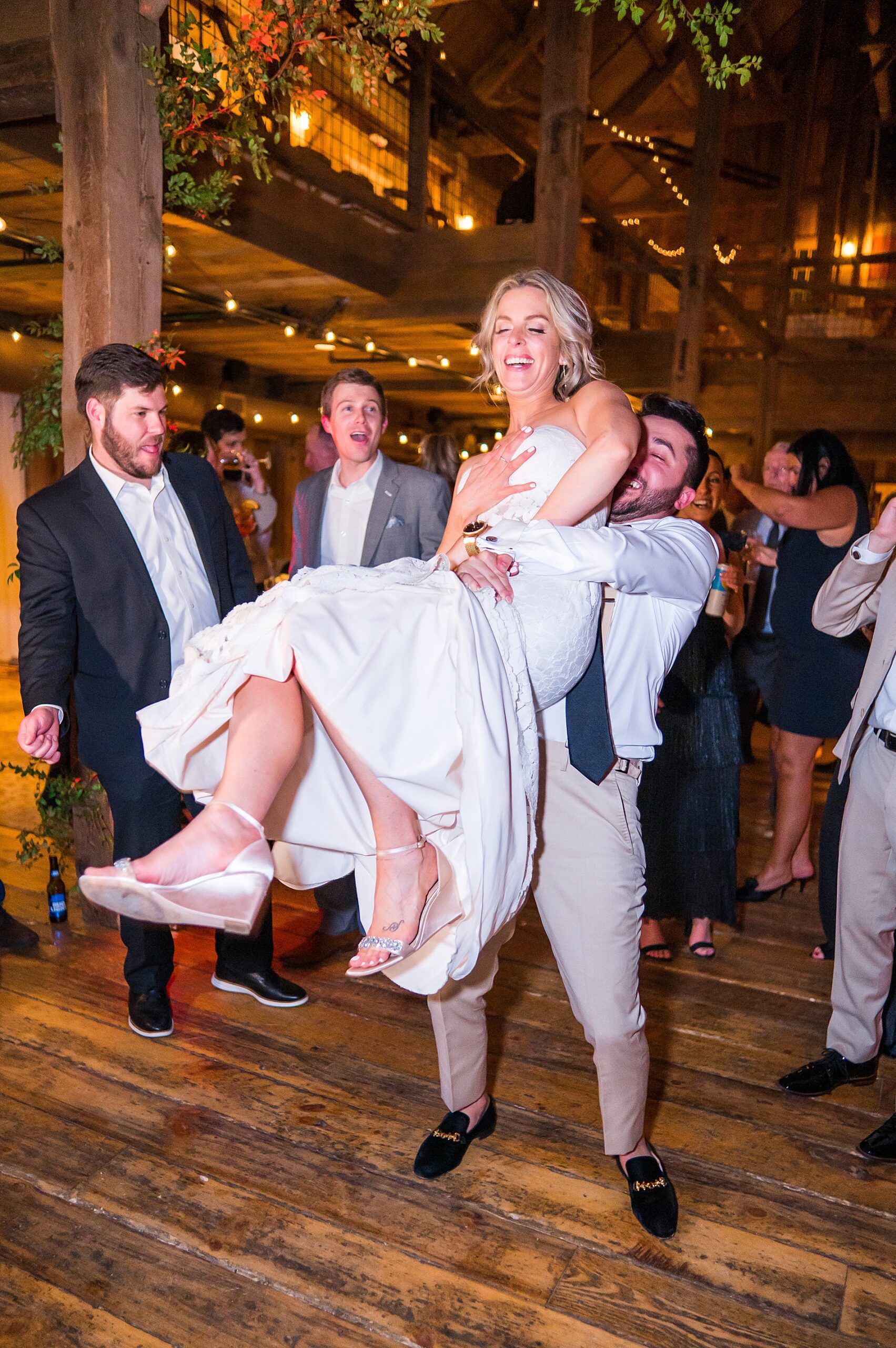 fun and candid moments from Elegant NH Winter Wedding reception
