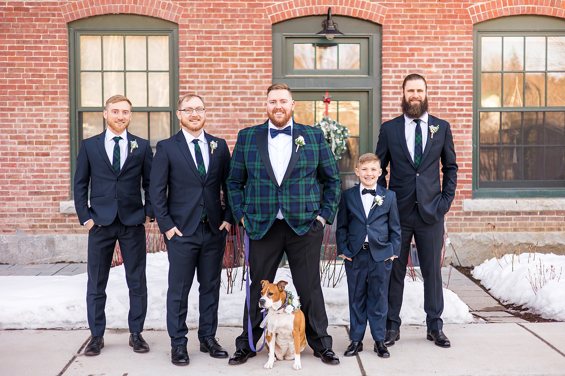groom and groomsmen before Claremont New Hampshire Wedding at The Common Man Inn