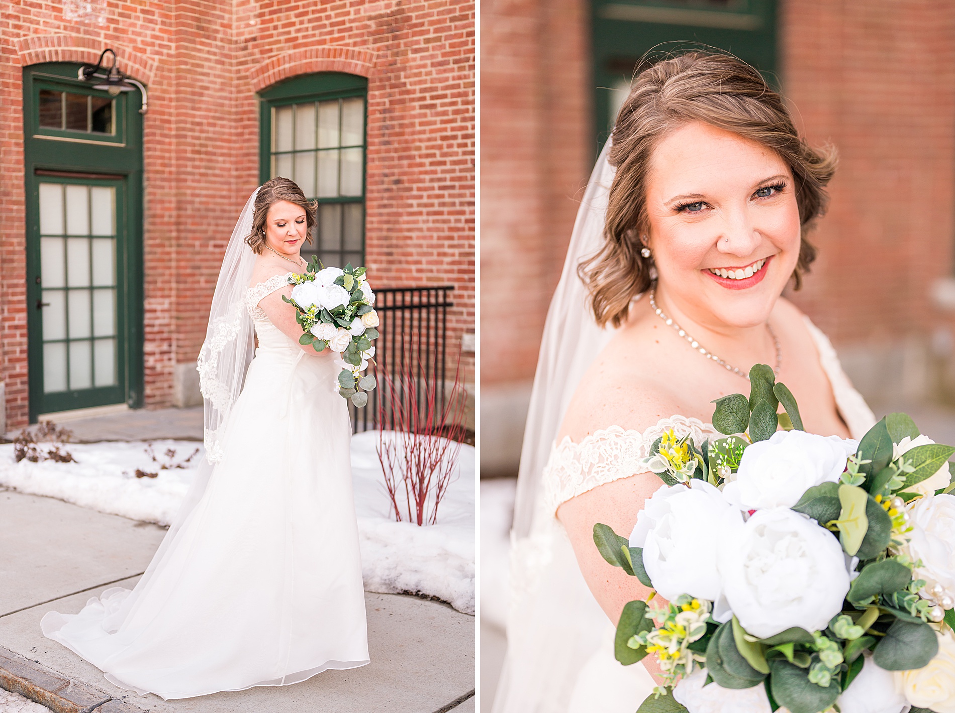 bride portraits from Claremont New Hampshire Wedding at The Common Man Inn