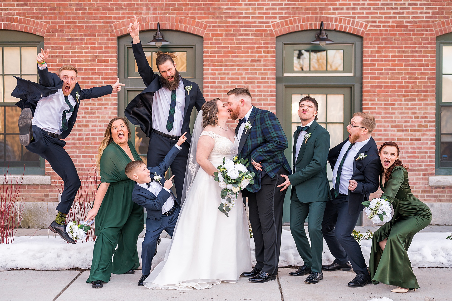 fun and candid wedding party portrait
