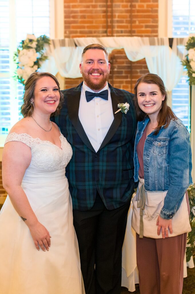 Southern NH wedding photographer with newlyweds at their Claremont New Hampshire Wedding at The Common Man Inn