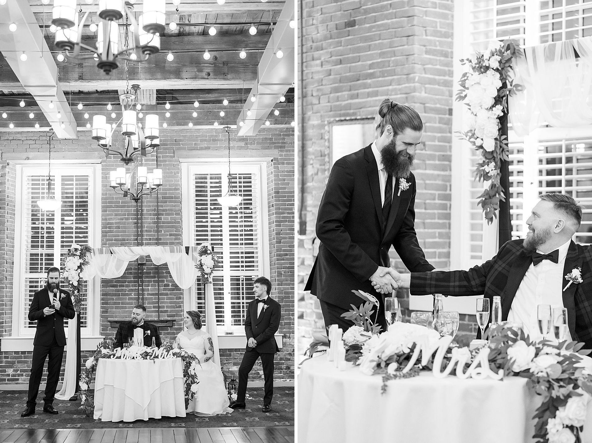 wedding toasts at reception