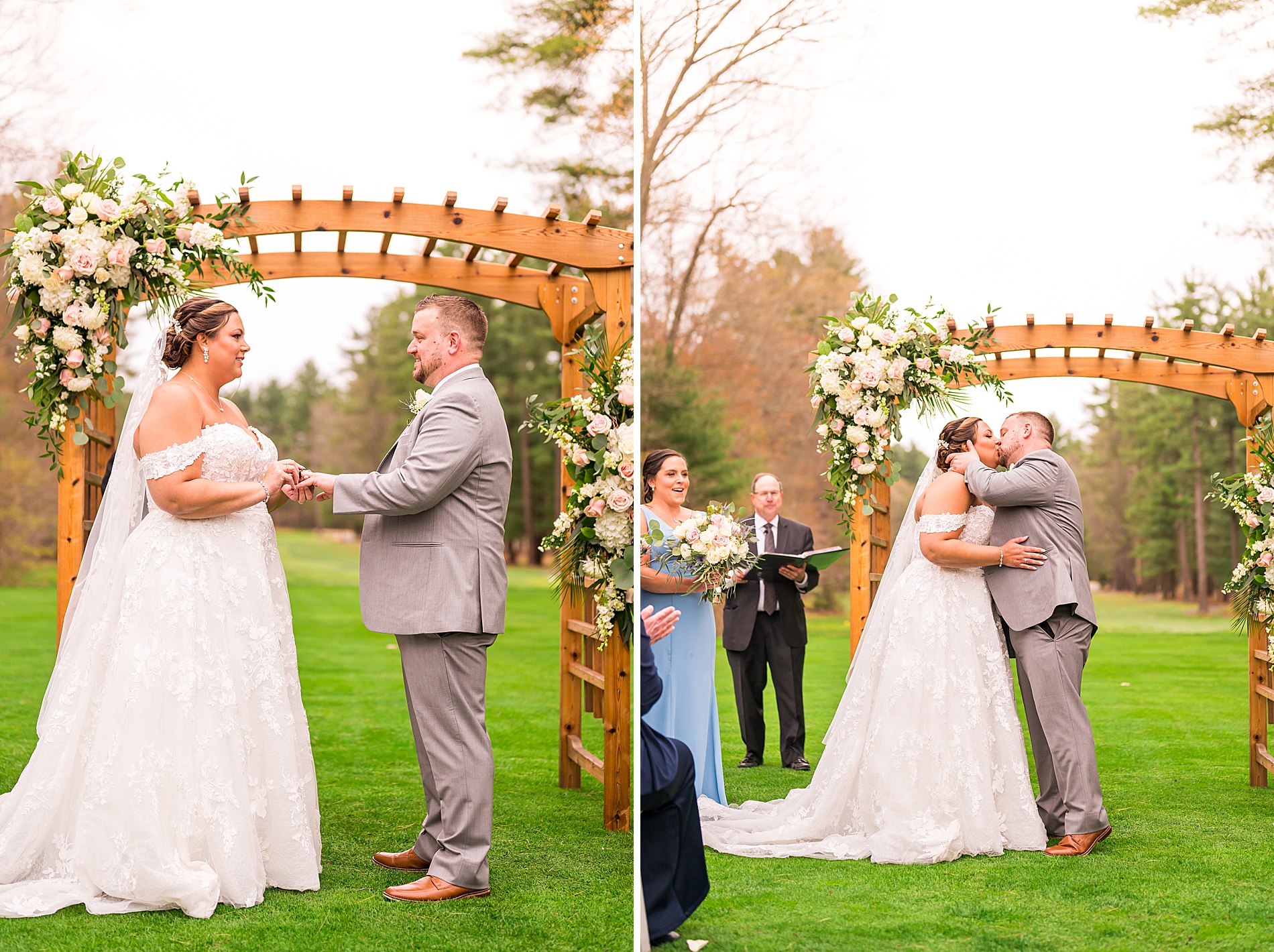 couple are announced husband and wife at Elegant Spring Wedding ceremony