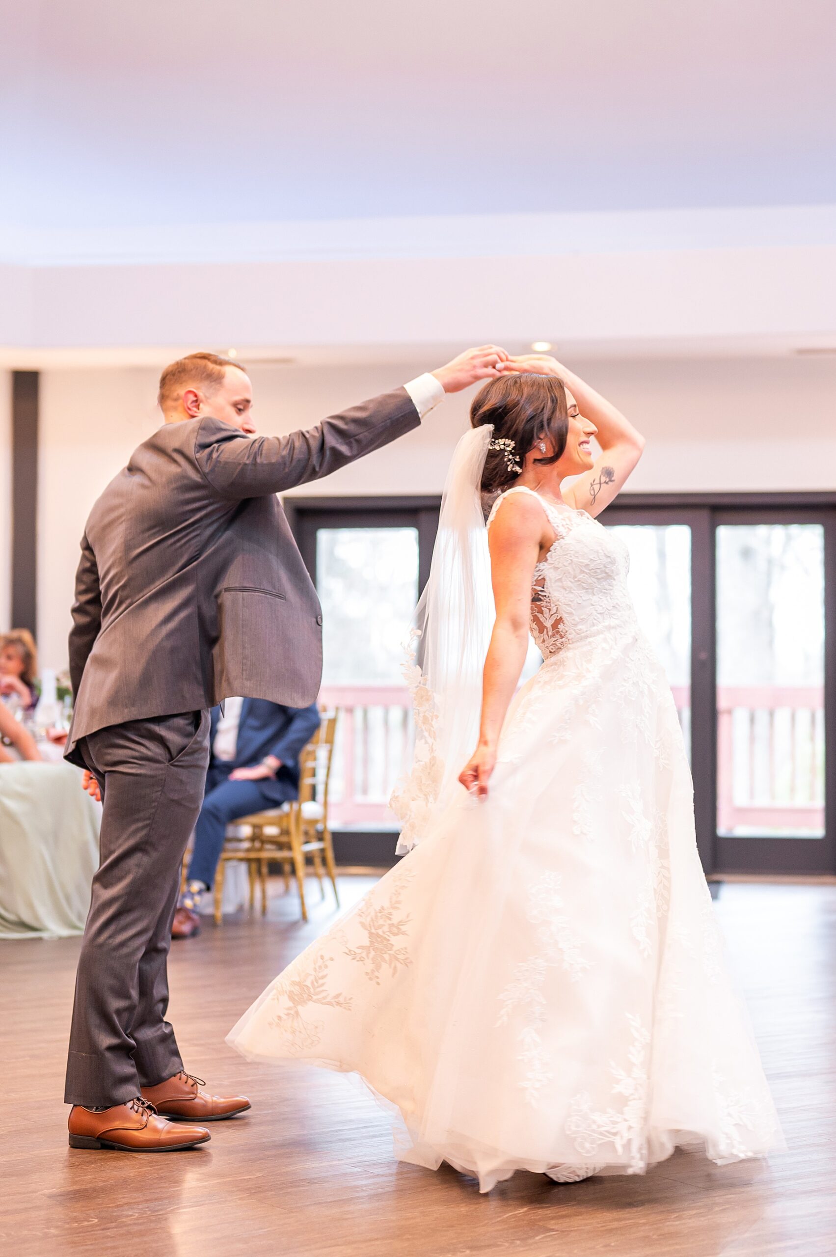 couple share first dance