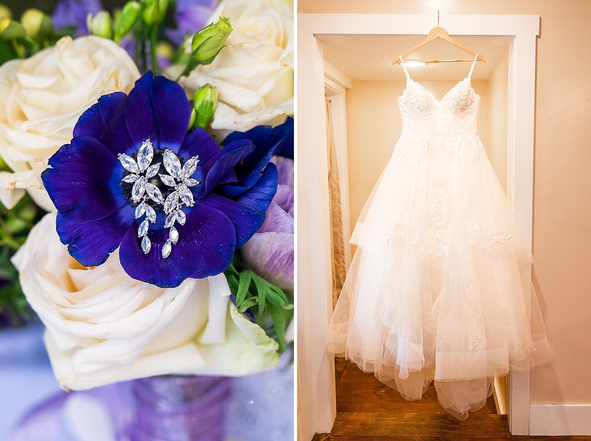 bride dress and details from Flag Hill Winery Wedding