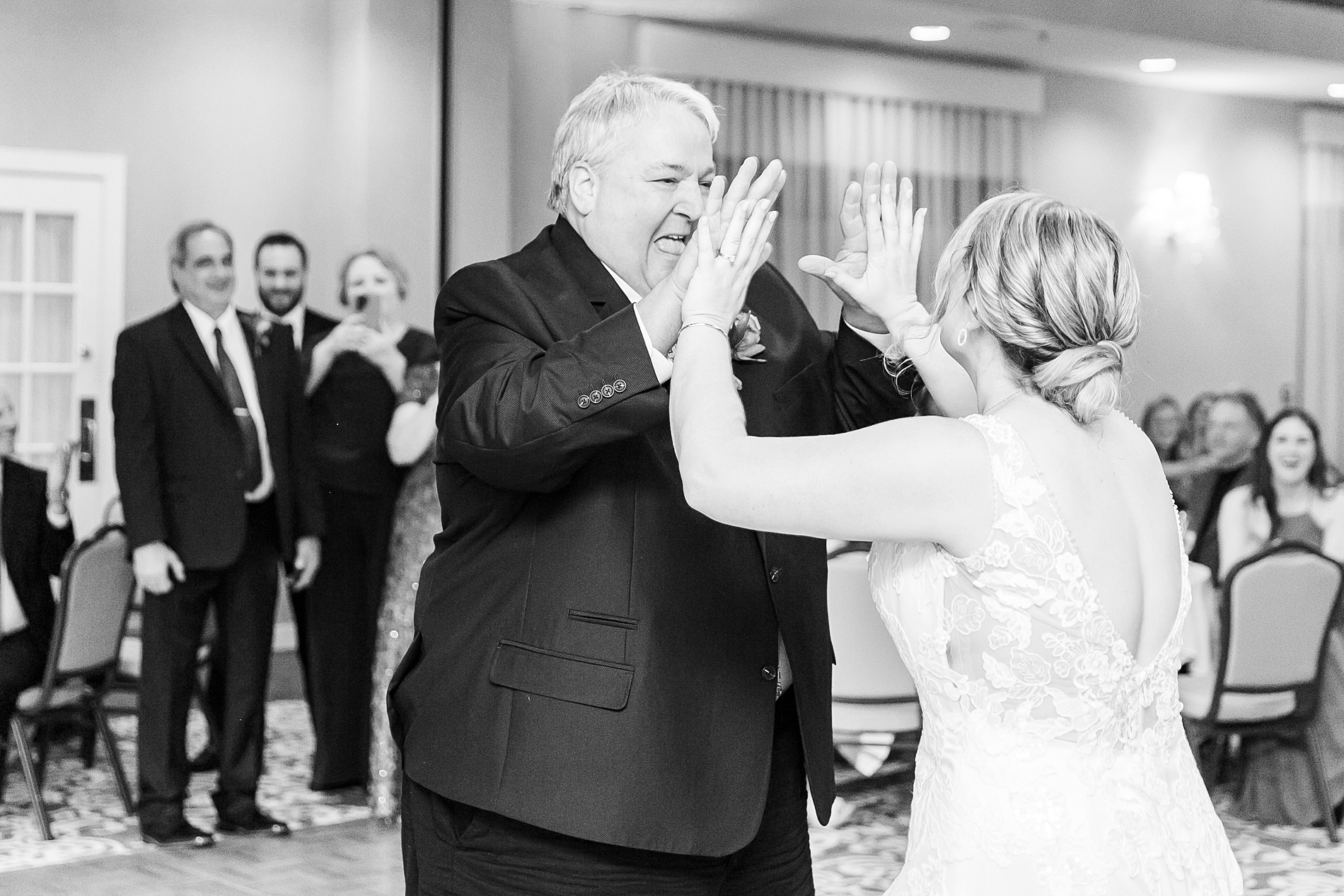 father and daughter dance during wedding