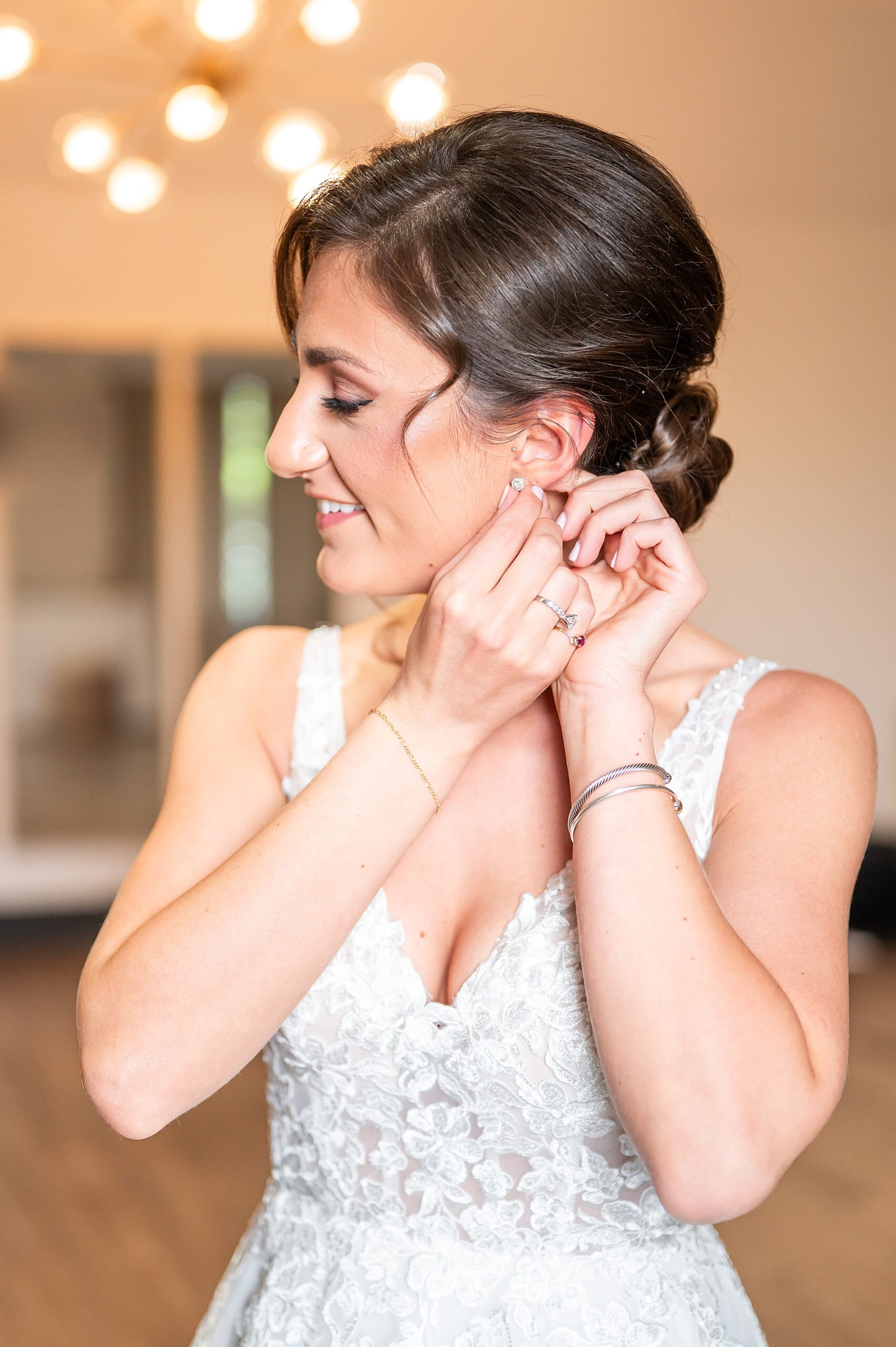 bride getting ready for Summer Wedding at Granite Rose  