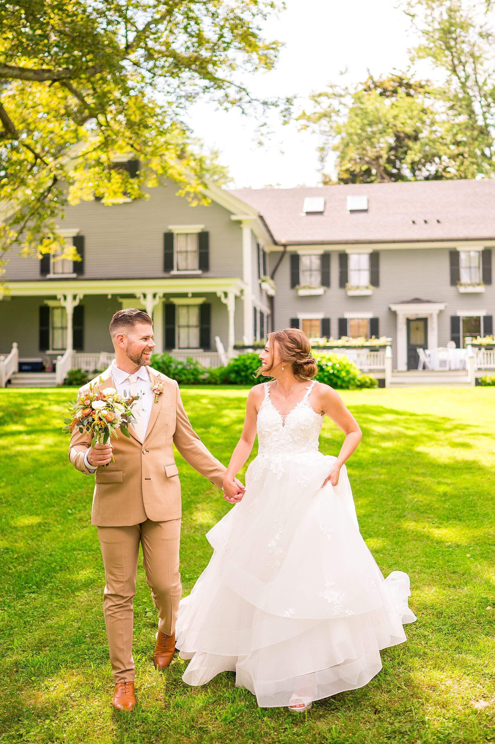 wedding portraits at the Thompson Inn in New Hampshire