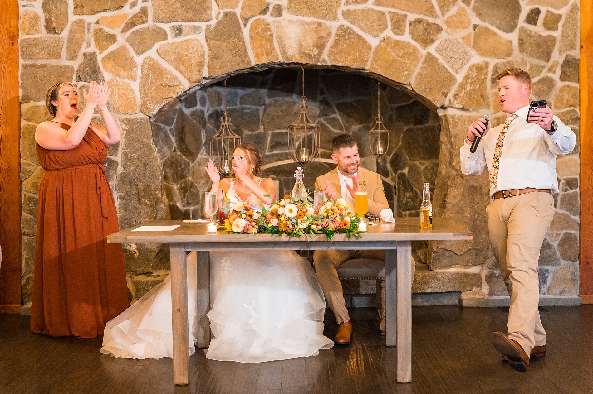 wedding toasts during reception 